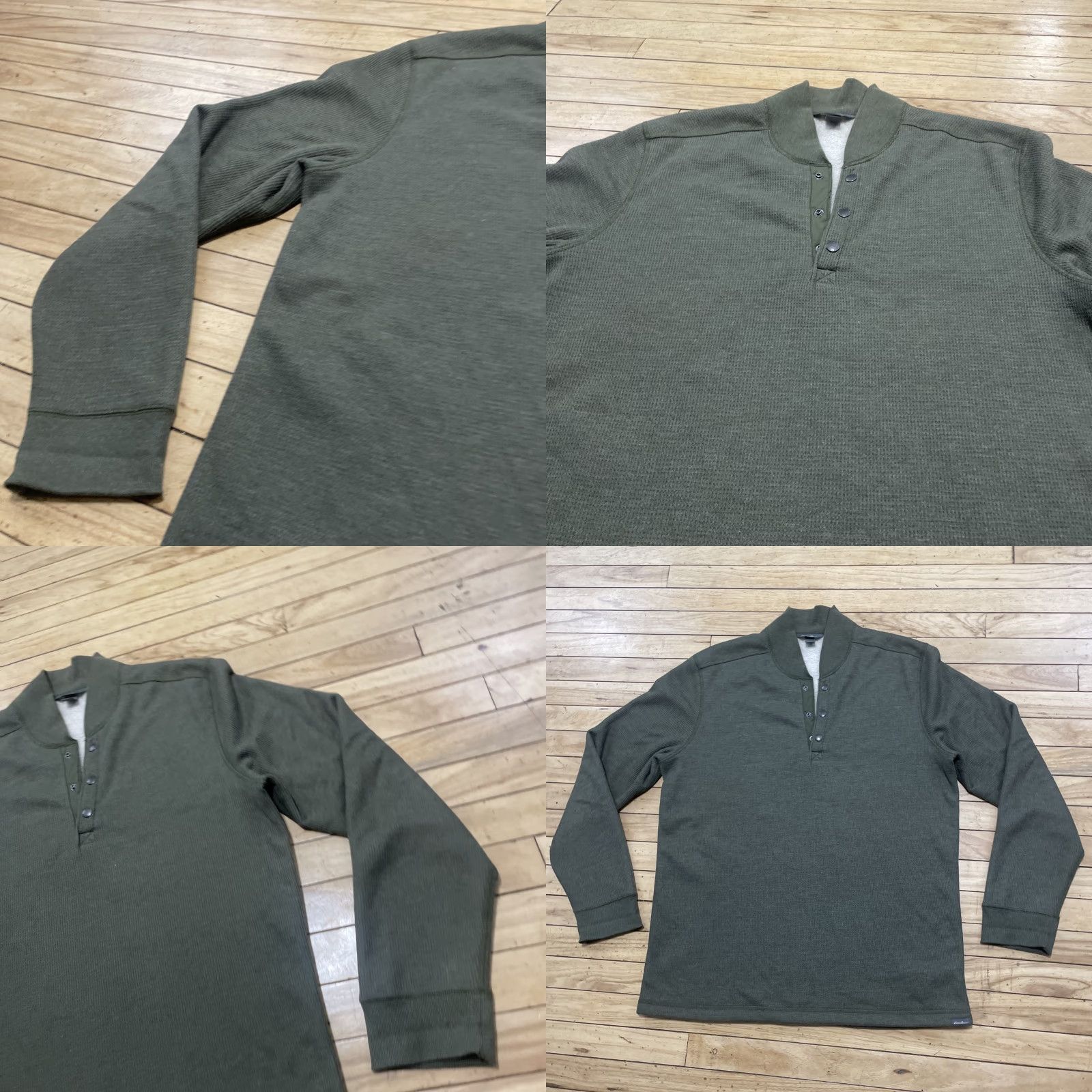 Eddie Bauer Eddie Bauer Fleece Waffle Knit Thermal Shirt Men LT Green Pique Olive Earthy Capsule Large Tall LT Green Thermal Waffle Knit Shirt Mens Size US L / EU 52-54 / 3 - 10 Thumbnail