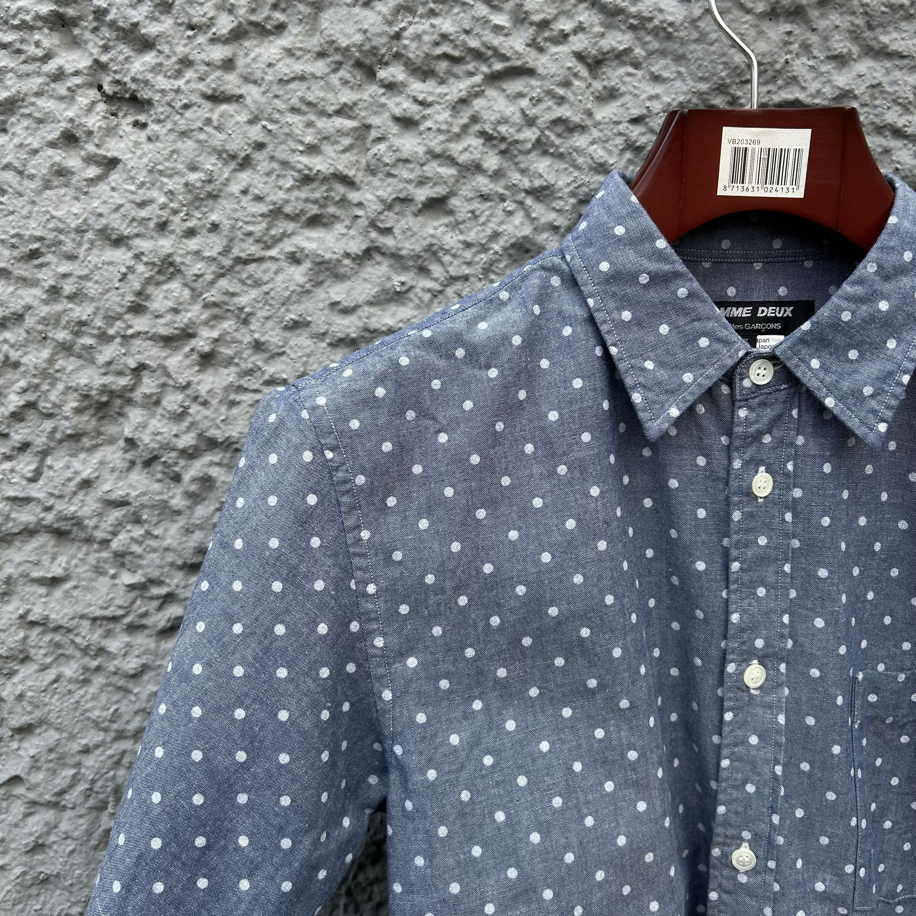 Comme des Garcons CDG Homme Deux Light Blue Polka Dot Shirt Button Up Size US S / EU 44-46 / 1 - 3 Thumbnail