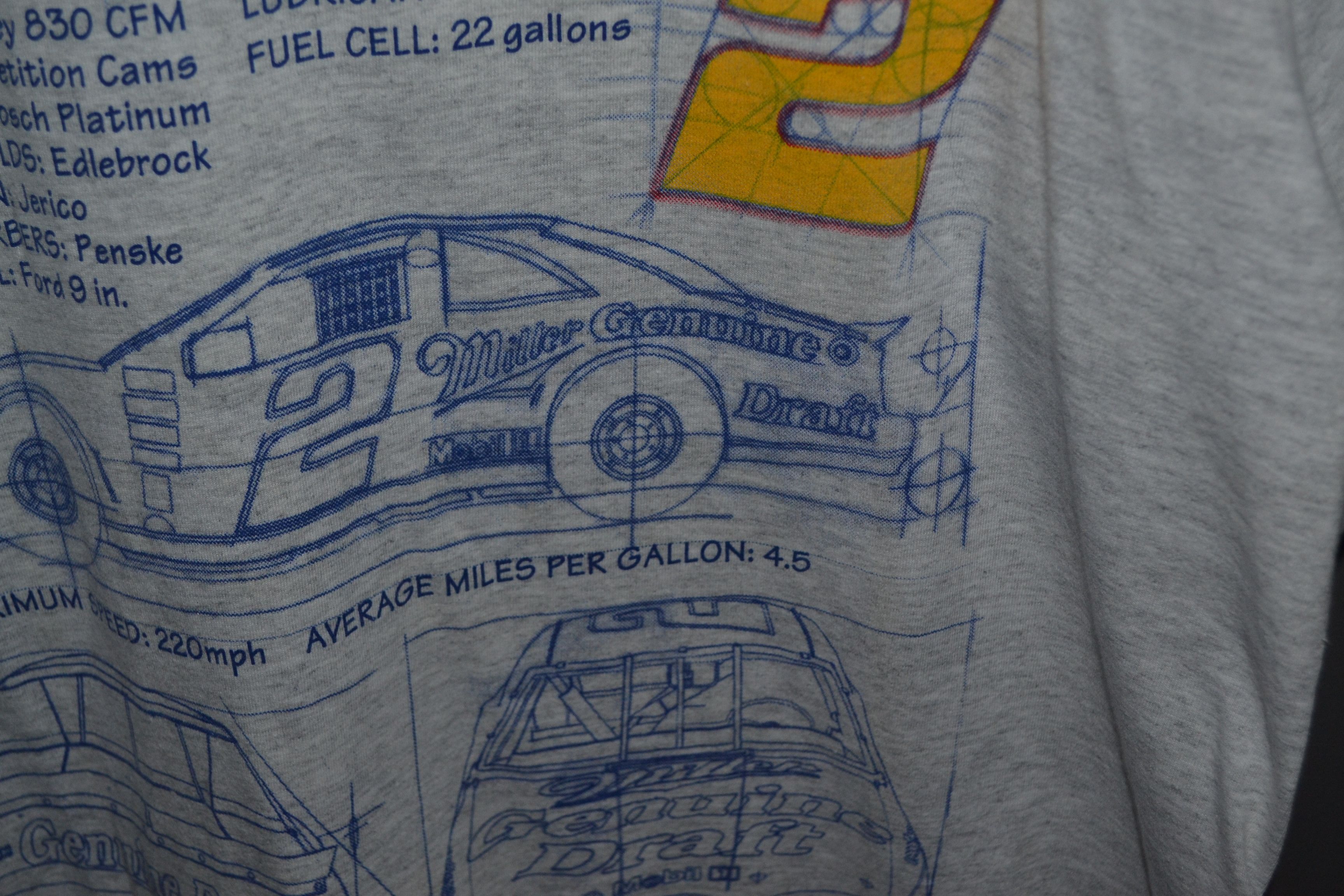 NASCAR × Vintage Vintage Nutmeg Rusty Wallace #2 Race Stats Spec Mens L Size US L / EU 52-54 / 3 - 7 Thumbnail