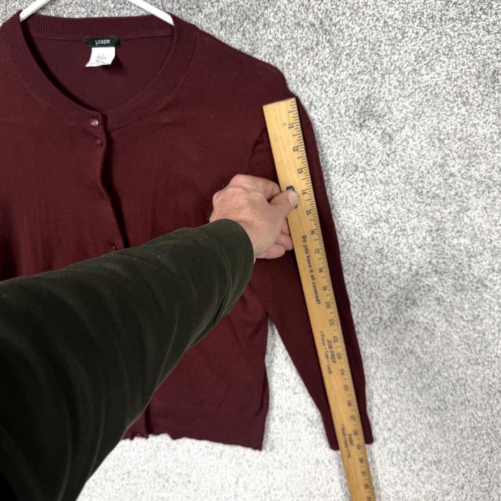 J.Crew J.Crew Cardigan Sweater Womens S Red Crew Neck Classic Preppy Casual Workwear Knit Lightweight Stretch Solid Raglan Sleeve Fall Vintage No Size S / US 4 / IT 40 - 3 Thumbnail