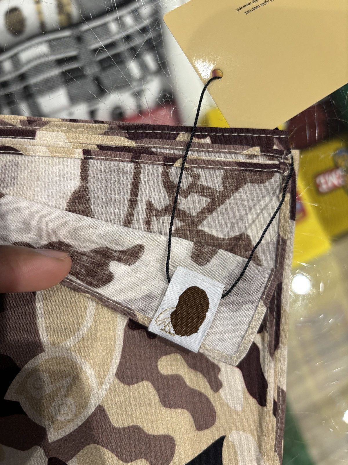 Bape × October's Very Own BAPE x OVO Woodland Camo Shark Bandana Beige Size ONE SIZE - 5 Thumbnail