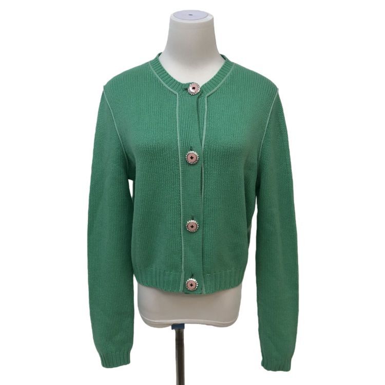 Miu Miu Miu Miu Jeweled Button Cashmere Cardigan Size 42 Size M / US 6-8 / IT 42-44 - 1 Thumbnail