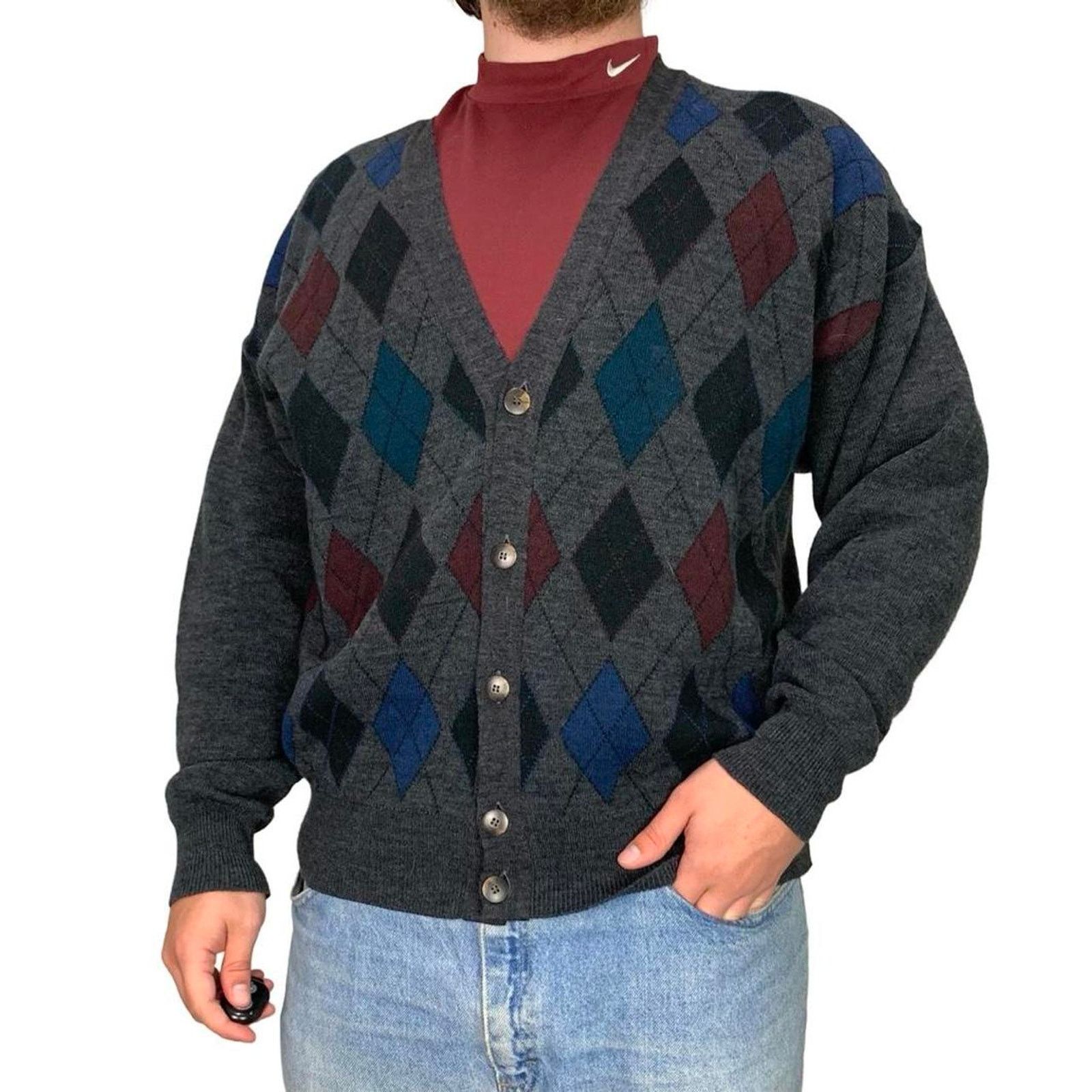Vintage Vintage 90s Italian Wool Cardigan Sweater Size US L / EU 52-54 / 3 - 2 Thumbnail
