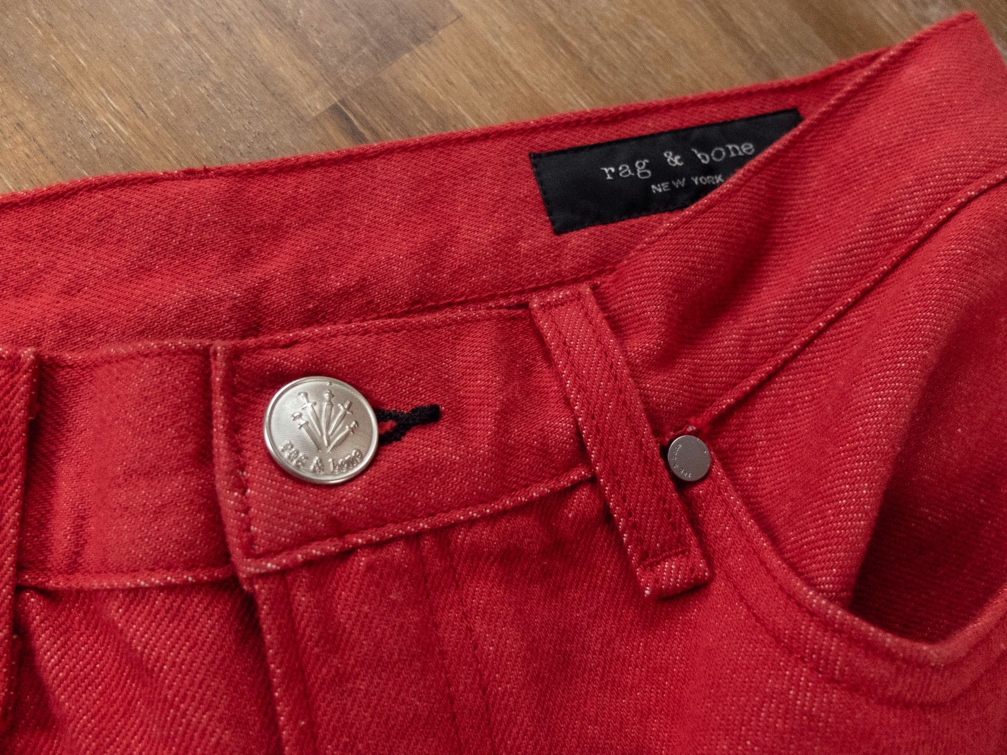Rag & Bone RAG & BONE Ash slim fit high rise crop leg bull red jeans 26 Size 26" / US 2 / IT 38 - 6 Thumbnail