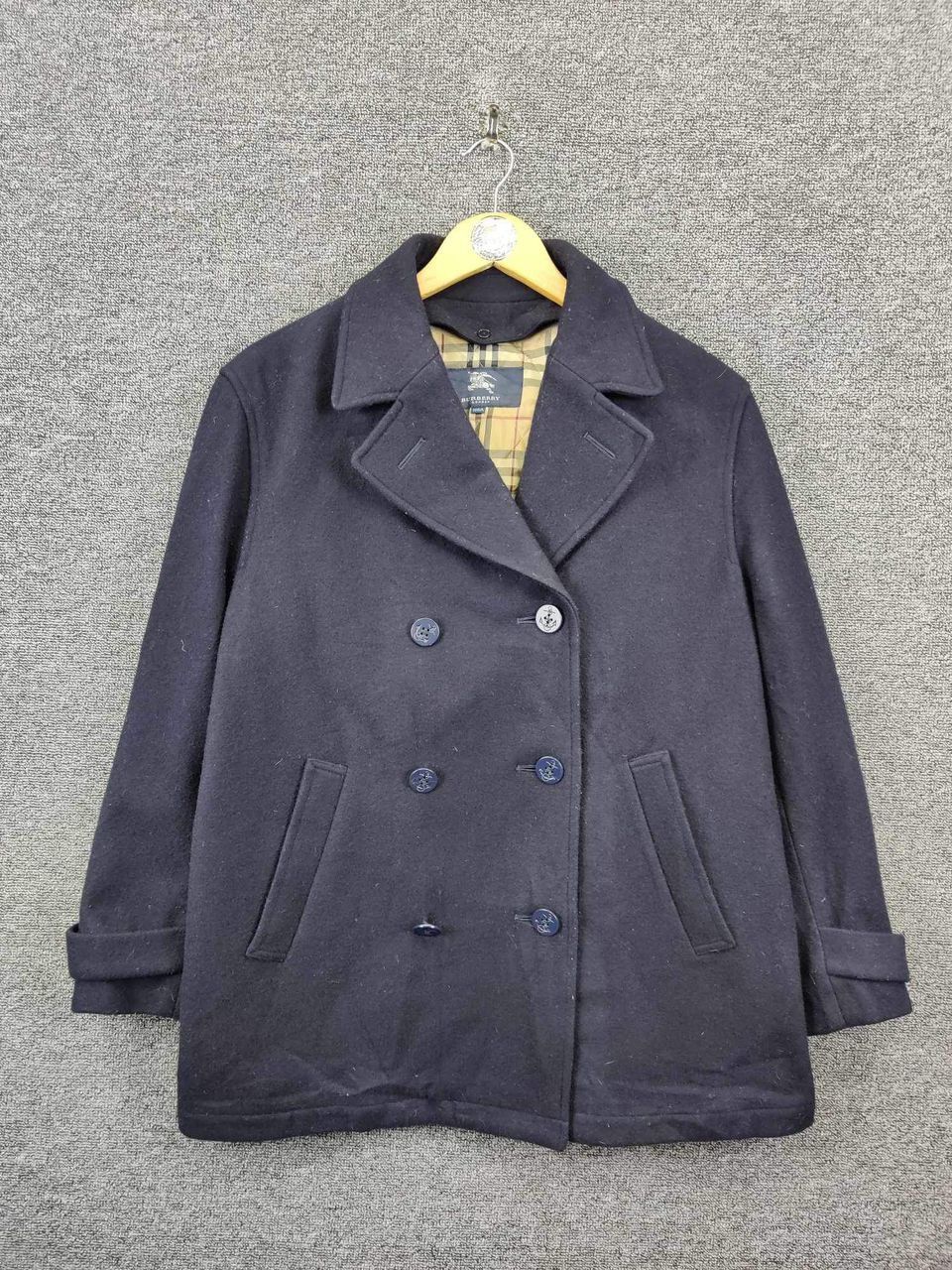 Burberry × Vintage Vintage Burberry Nova Check Double Breasted Wool Coat Jacket Size US M / EU 48-50 / 2 - 1 Thumbnail