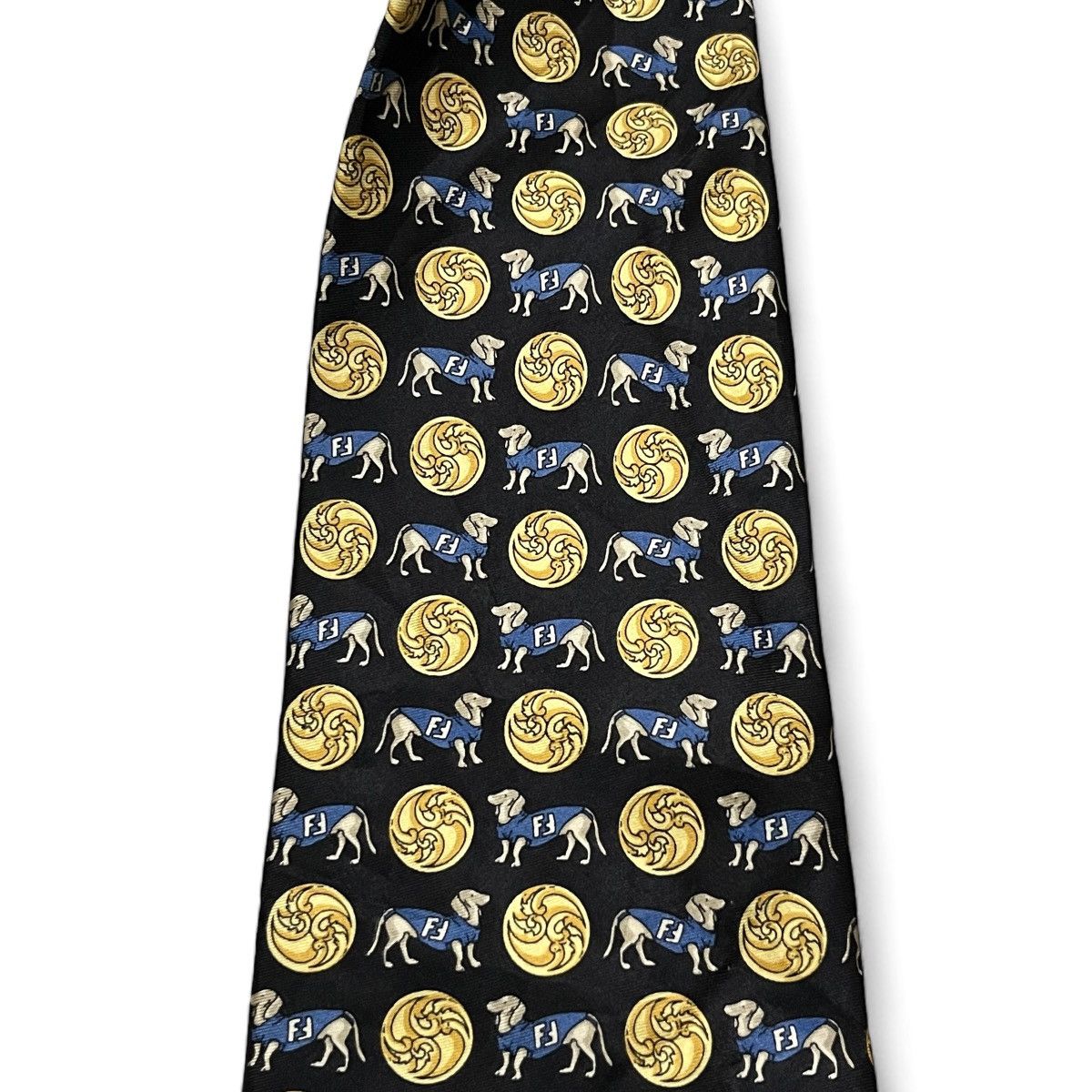 Fendi 🔥COOL🔥Fendi Silk Tie Full Print Dog Size ONE SIZE - 3 Thumbnail