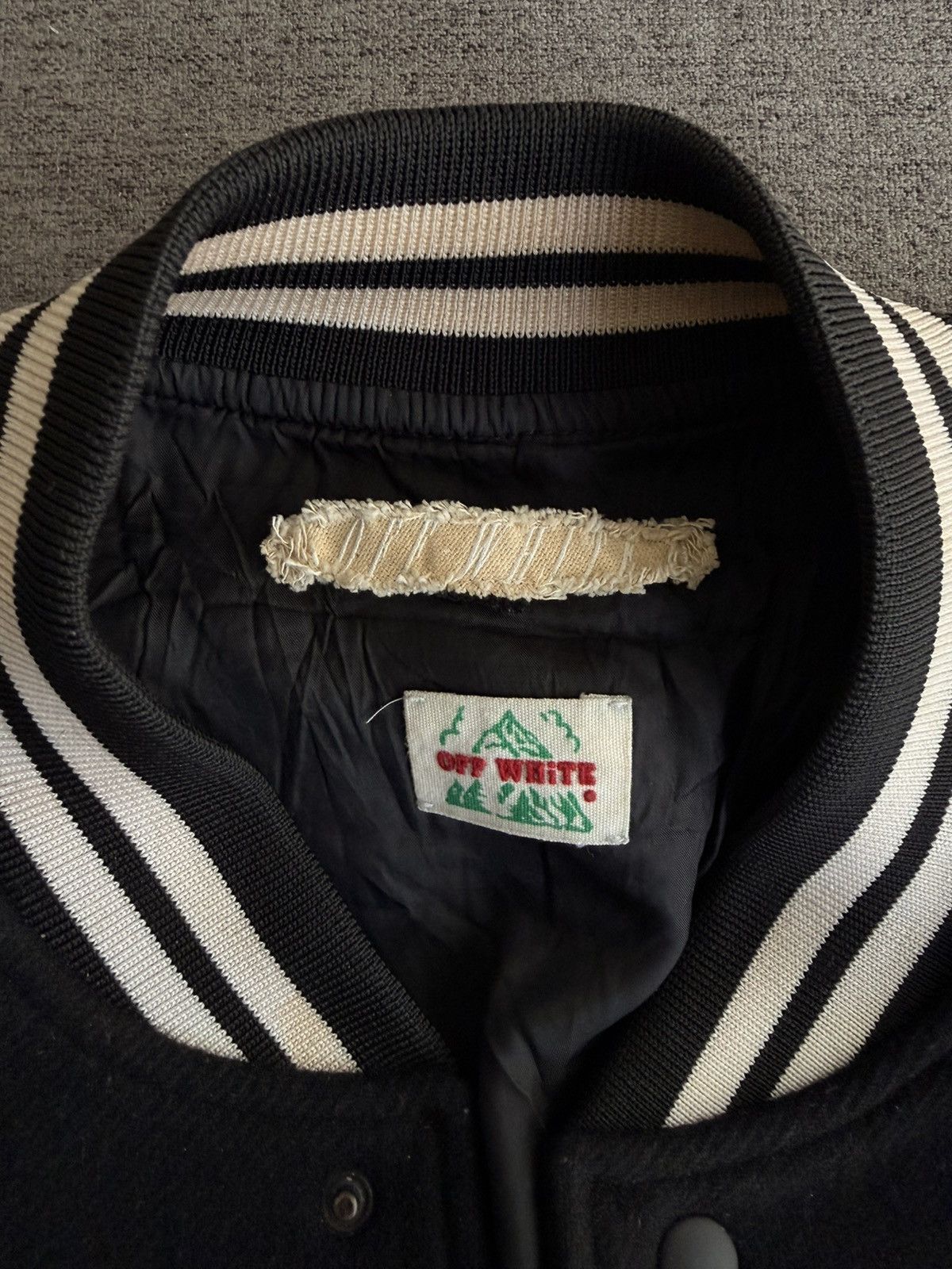 Off-White Off-White Striped Varsity Jacket Size US L / EU 52-54 / 3 - 5 Thumbnail