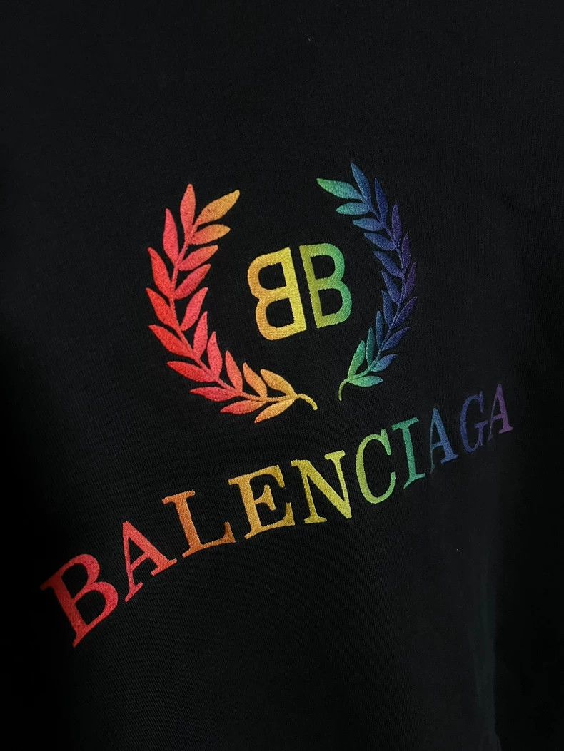 Balenciaga Balenciaga Black rainbow wheat embroidery logo hooded swea Size US L / EU 52-54 / 3 - 2 Thumbnail