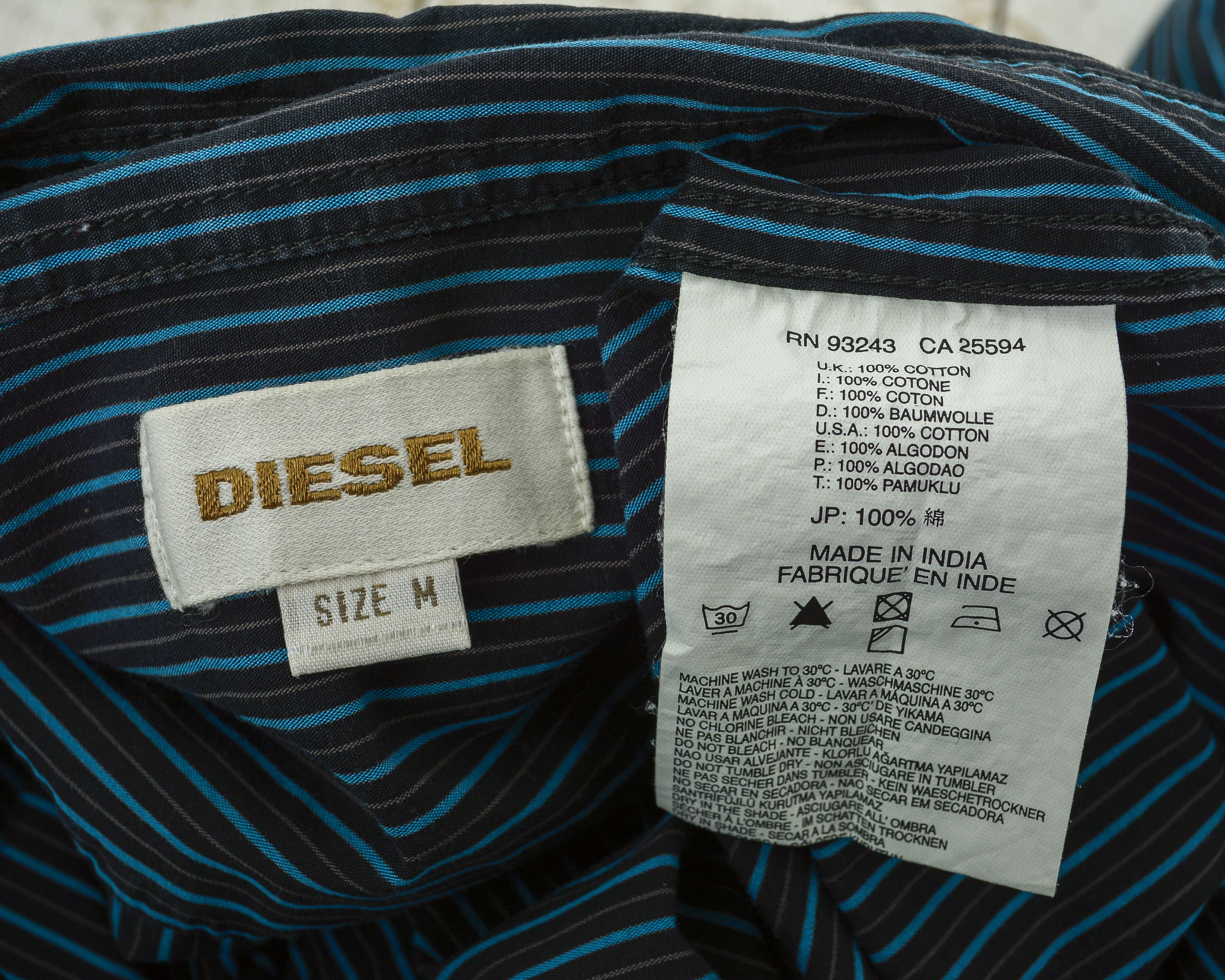 Diesel Casual Shirt Long Sleeve Pinstriped Formal Button Up Cotton Size US M / EU 48-50 / 2 - 6 Thumbnail