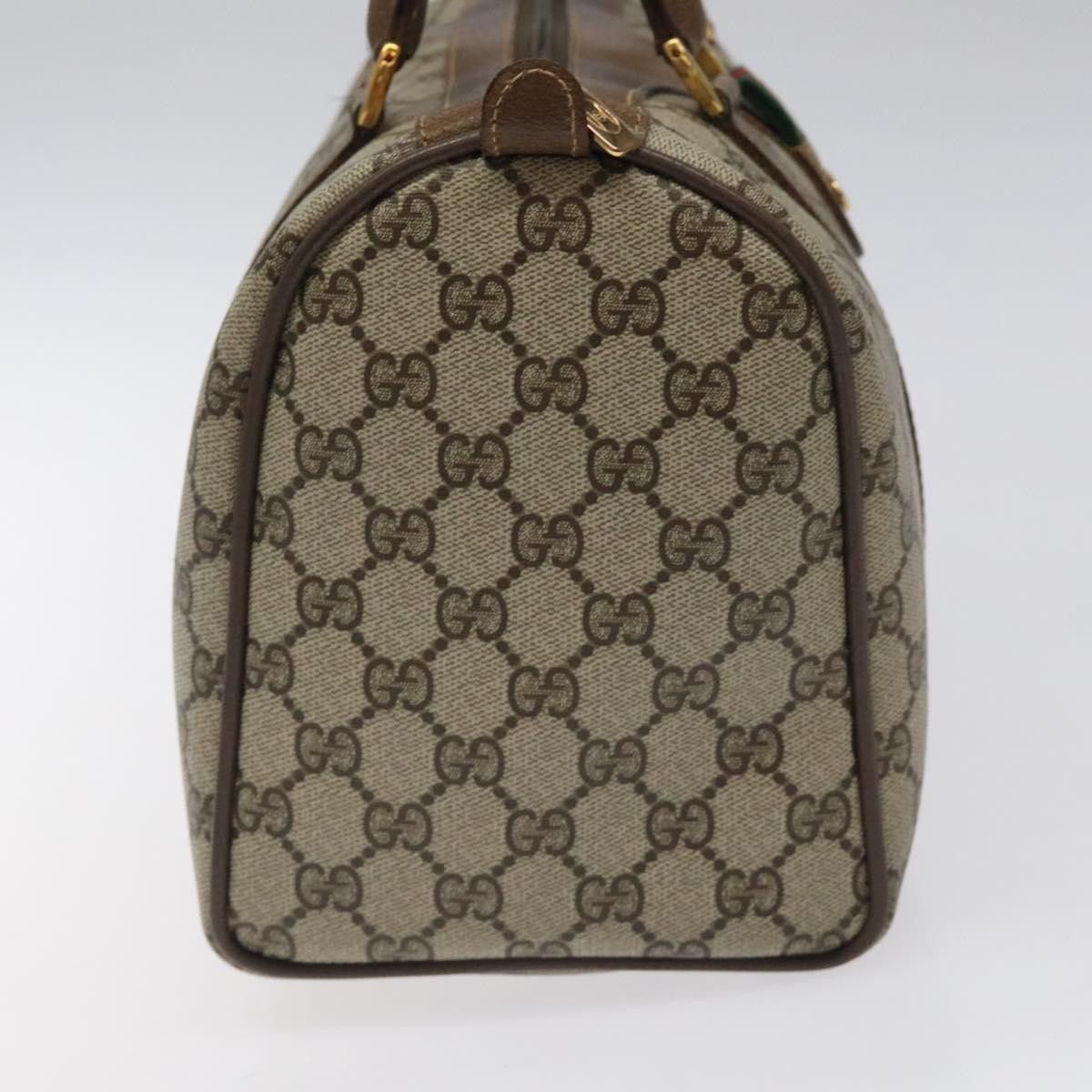 Gucci GUCCI GG Supreme Web Sherry Line Hand Bag Pvc Leather Beige Size ONE SIZE - 4 Thumbnail