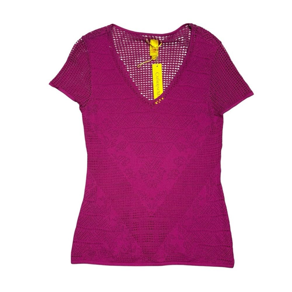 Other NWT New $195 Catherine Malandrino V-Neck Knit Strawberry To Size XL / US 12-14 / IT 48-50 - 4 Thumbnail