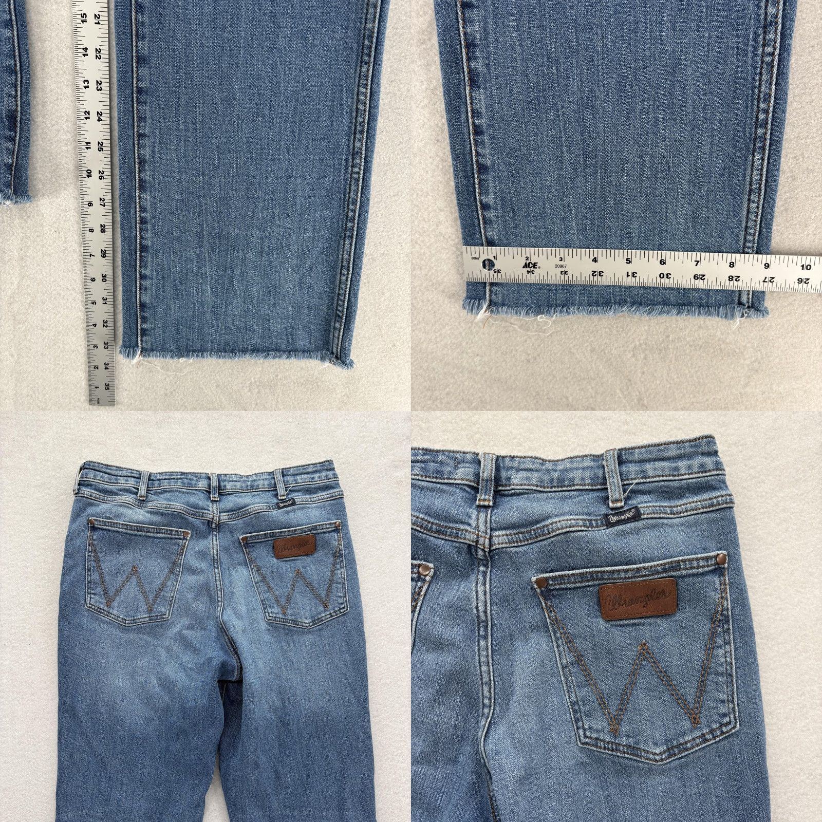 Wrangler Wrangler Retro Jeans Mens 32x34 Blue Slim Straight Stretch Denim Raw Hem Cowboy Size US 32 / EU 48 - 8 Thumbnail