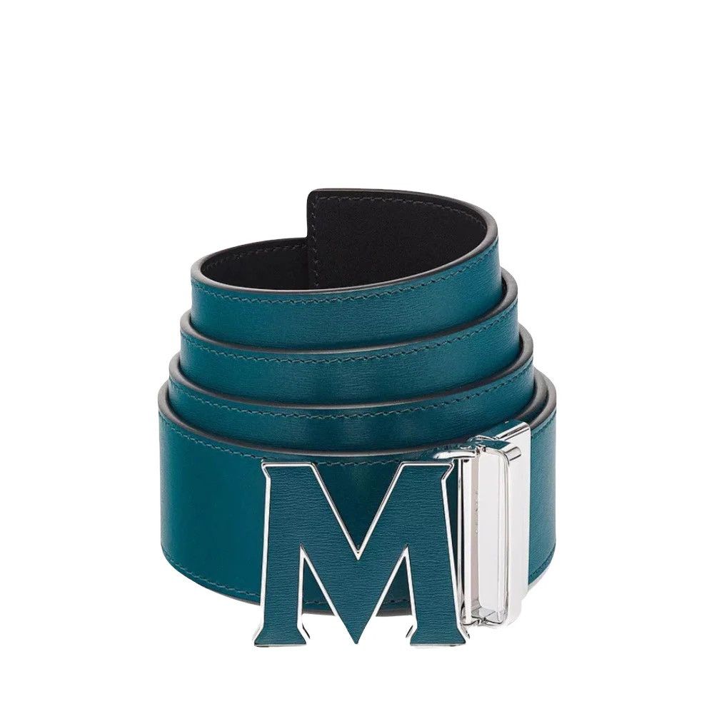 MCM MCM Claus Reversible Leather Belt Teal/Black Size ONE SIZE - 1 Thumbnail