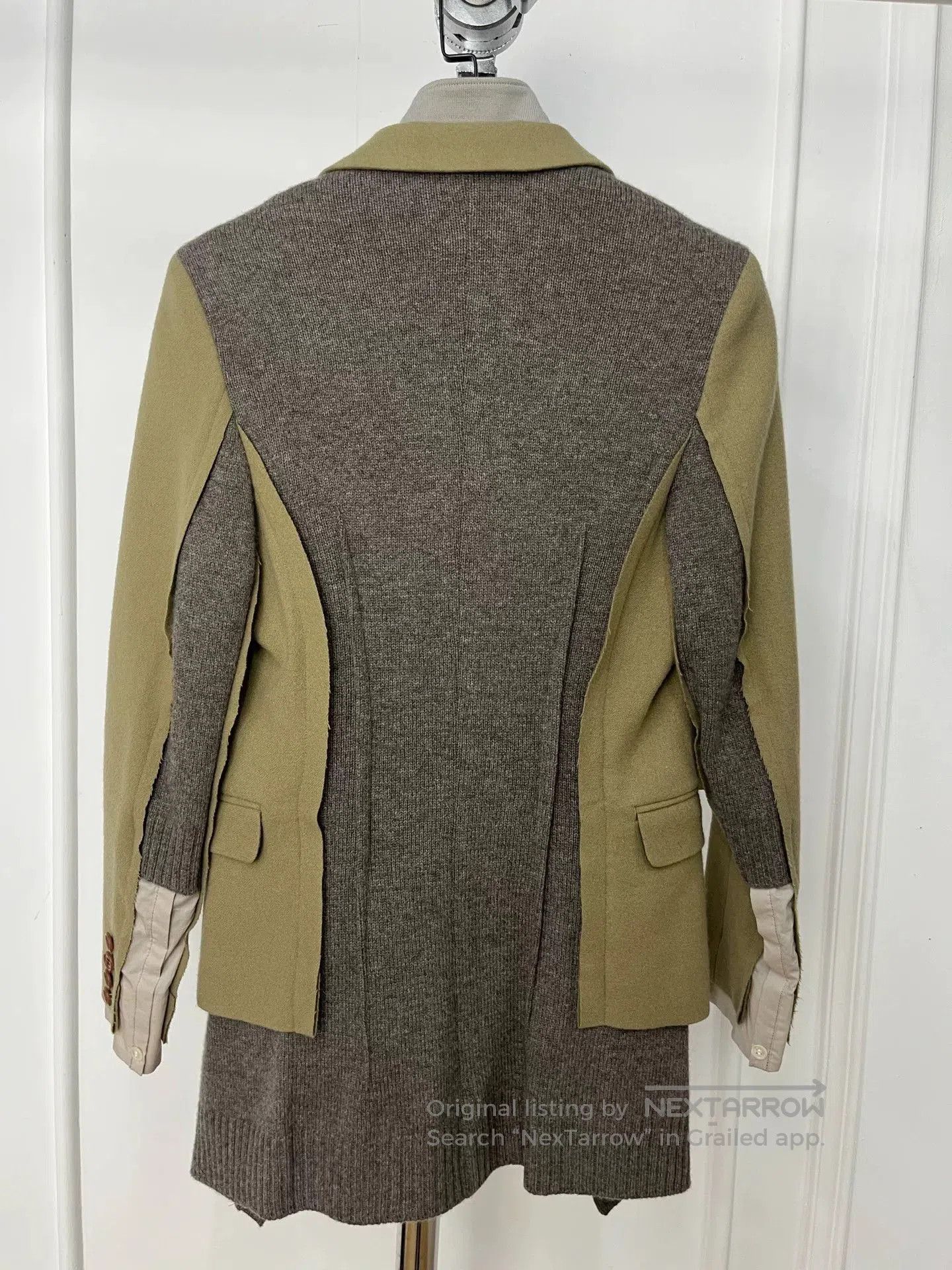 Undercover deconstructed wool suit jacket in beige. Size S / US 4 / IT 40 - 2 Thumbnail