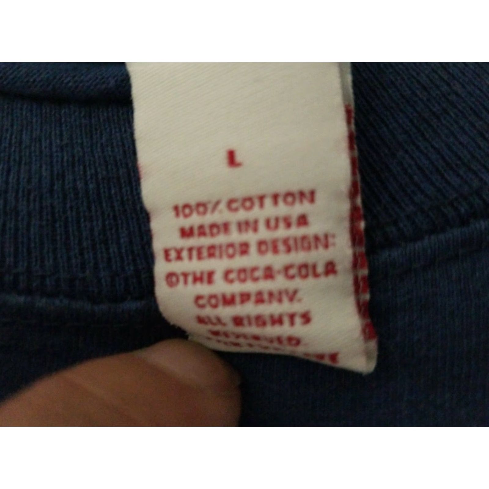 Vintage Coca-Cola Official Blue Classic Script Short Sleeve Retro Tshirt Sz L Size US L / EU 52-54 / 3 - 5 Thumbnail
