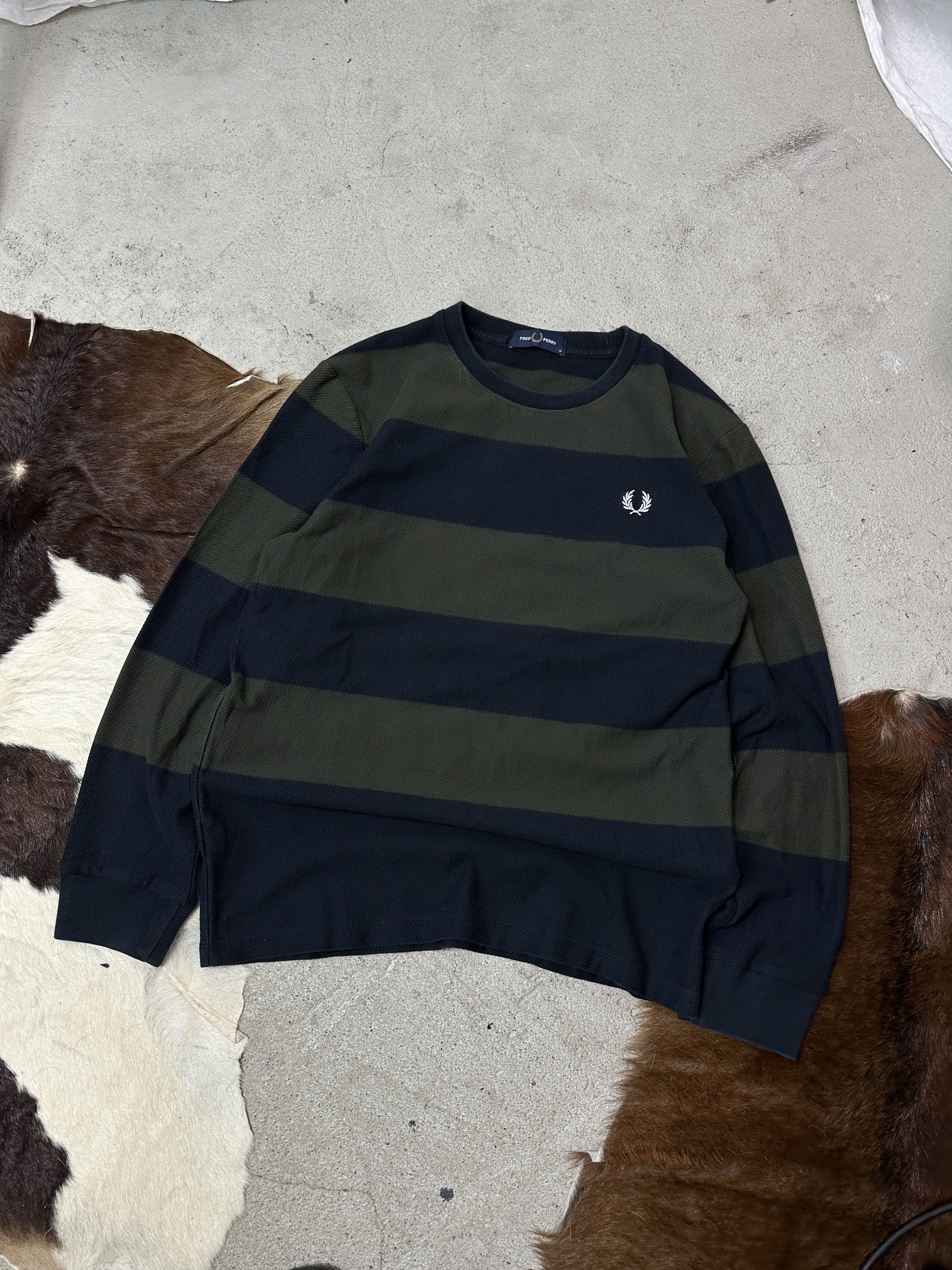 Fred Perry Vintage Striped Streetwear Fred Perry Sweatshirt Y2K Size US M / EU 48-50 / 2 - 1 Thumbnail
