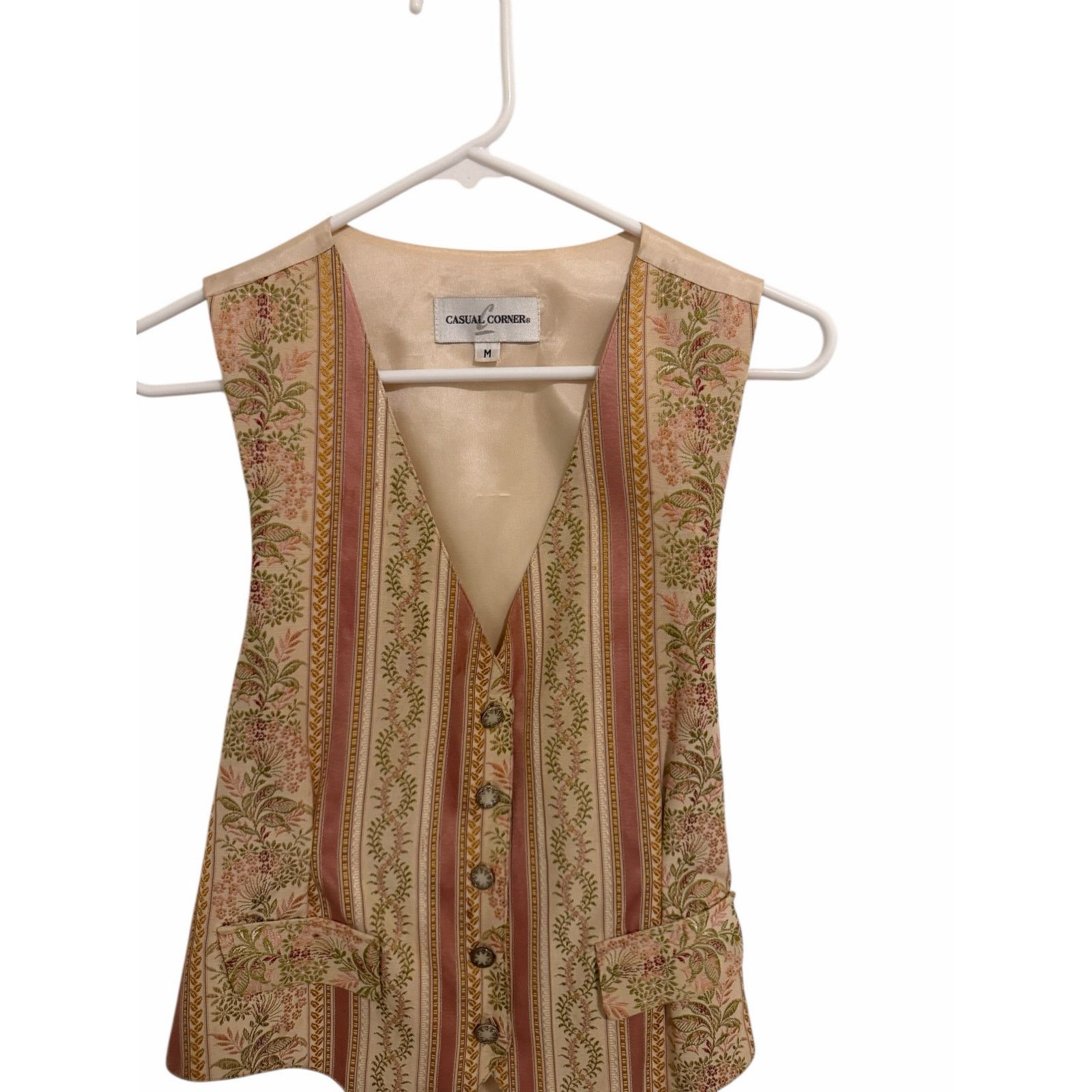 Other Casual Corner Ivory Pink V-Neck Tie Back Sleeveless Vest Size M / US 6-8 / IT 42-44 - 5 Thumbnail
