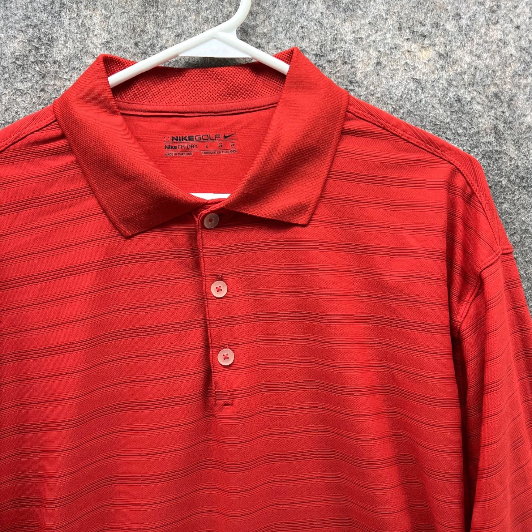 Nike VINTAGE Nike Polo Shirt Men Large Adult Red Dri-Fit Polyester Golf Long Sleeve Shirt Size US L / EU 52-54 / 3 - 4 Thumbnail