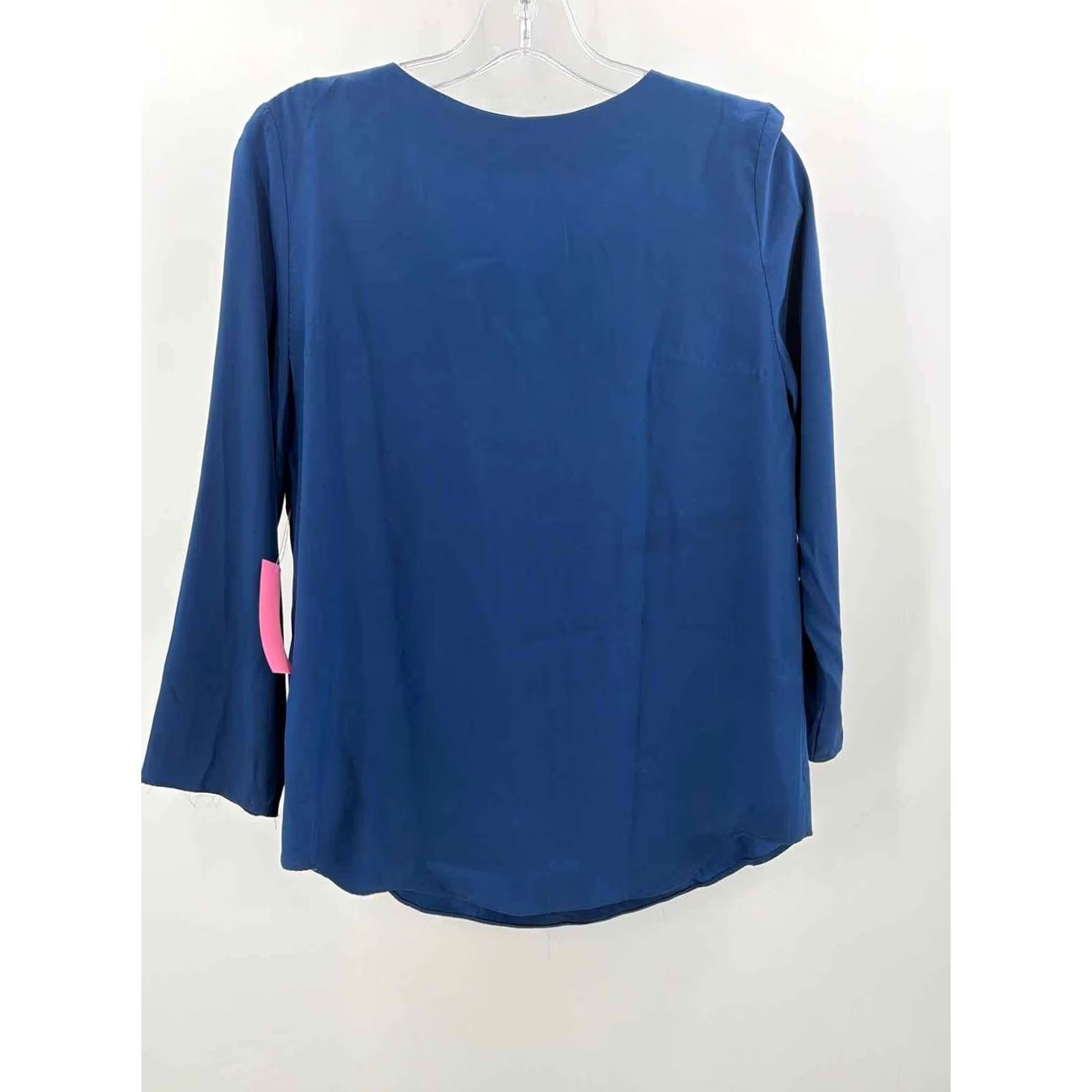 Amanda Uprichard Amanda Uprichard Navy Blouse Long Sleeve Shirt Medium Womens Size M / US 6-8 / IT 42-44 - 3 Thumbnail
