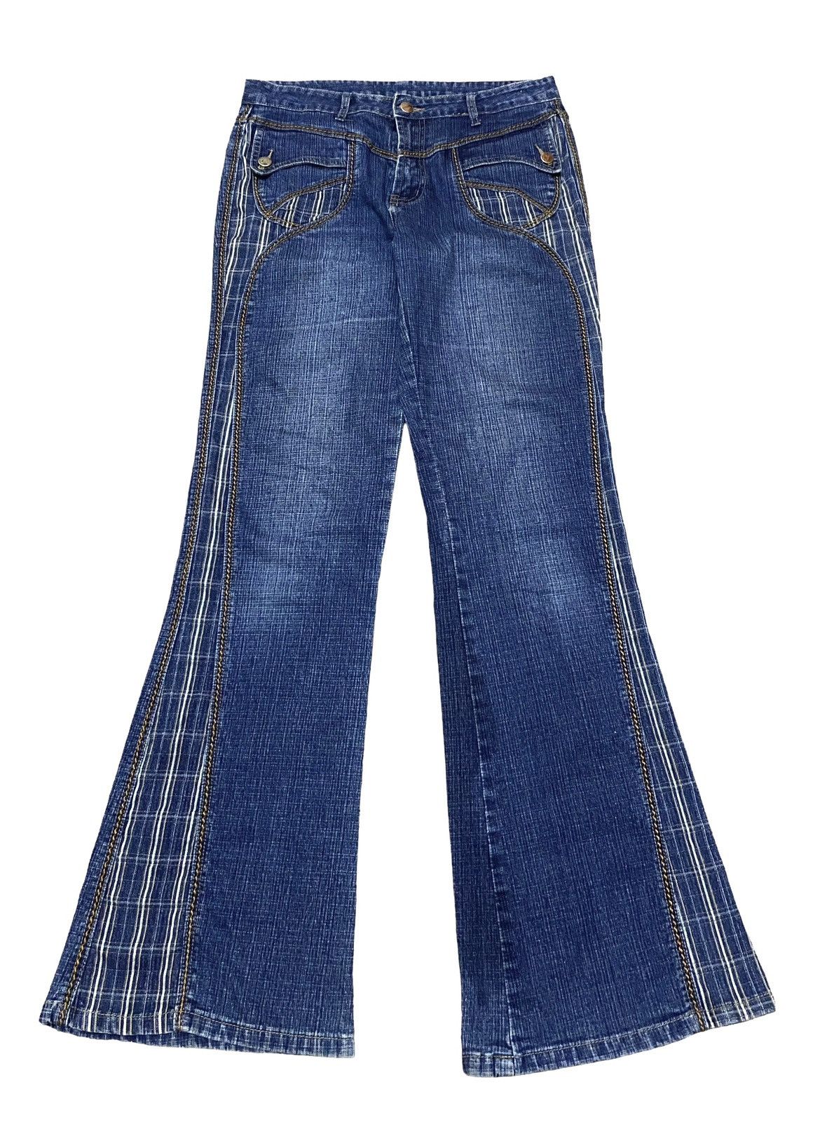 If Six Was Nine Rare Design Vintage Japanese Brand Super Flared Jeans 2000s Size US 30 / EU 46 - 1 Thumbnail