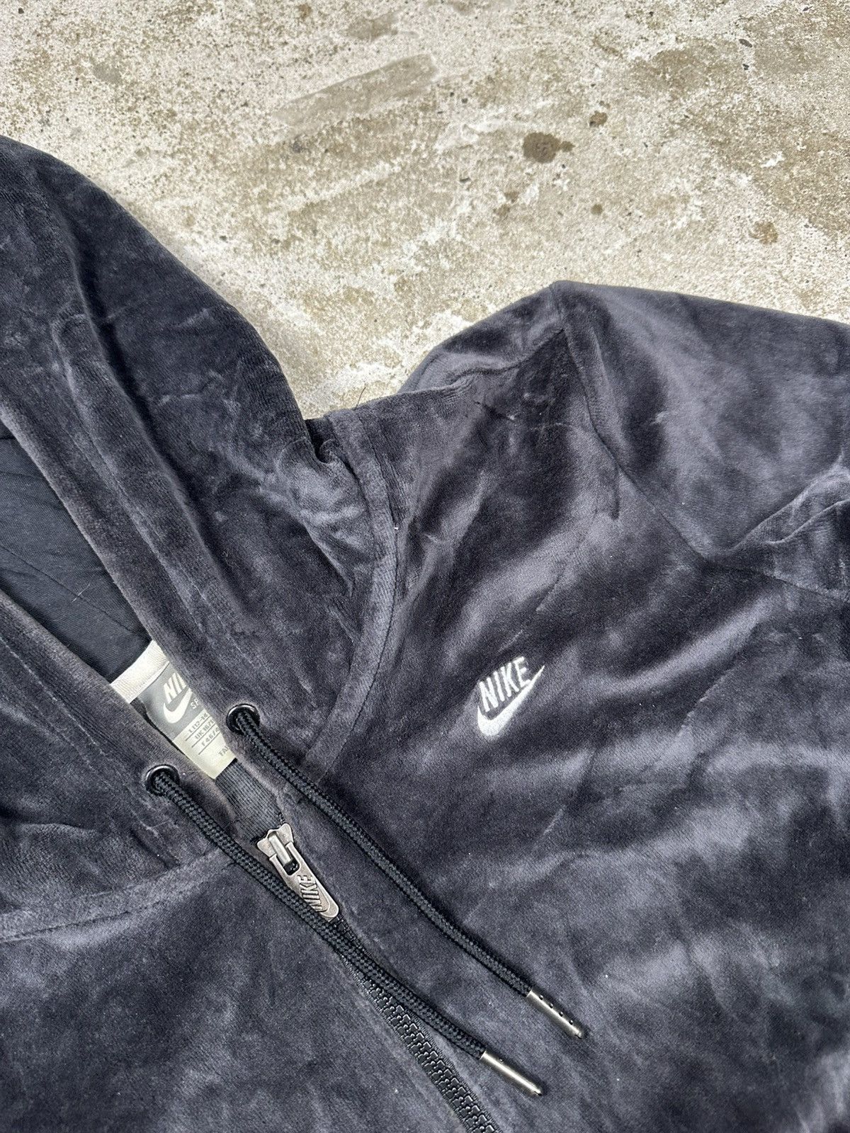 Nike Vintage Y2K Nike Velvet Half Zip Hoodie Swoosh Sweatshirt Size US S / EU 44-46 / 1 - 7 Thumbnail