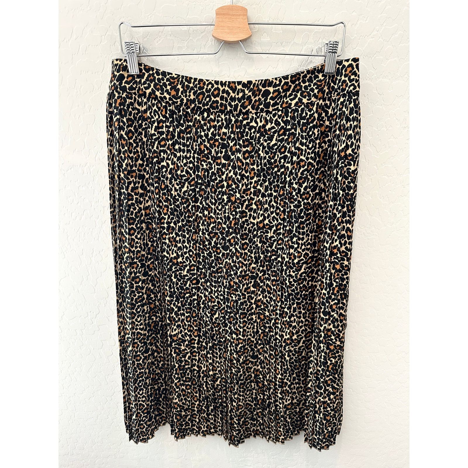 J.Crew J.CREW | Pleated Leopard Animal Print Midi Skirt | Size 12 Size 34" / US 12 / IT 48 - 1 Thumbnail