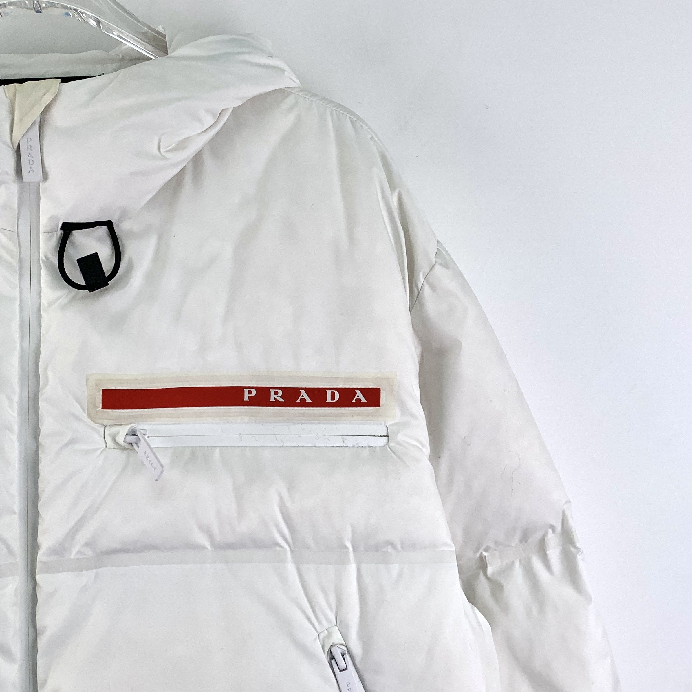 Prada White Hooded Down Jacket (Size M)
