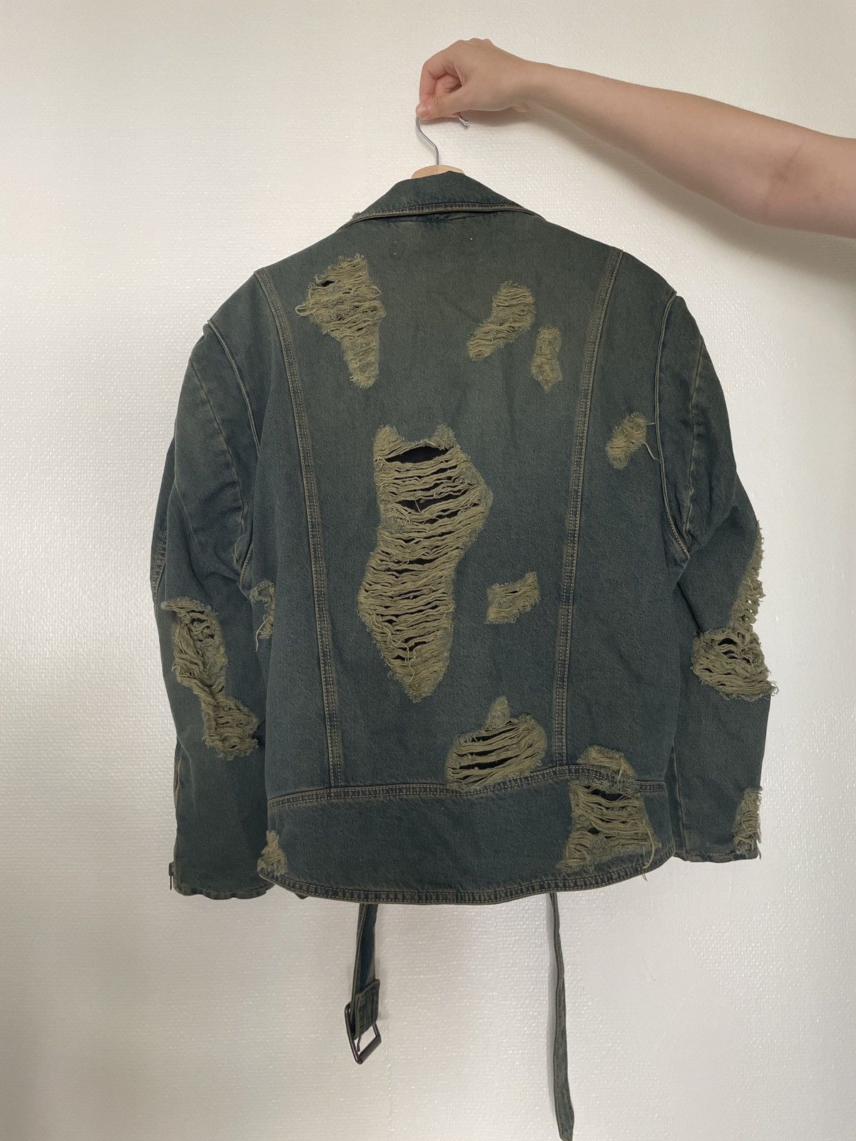 Acne Studios Acne Studios Distressed Denim Biker Jacket Size US M / EU 48-50 / 2 - 2 Thumbnail