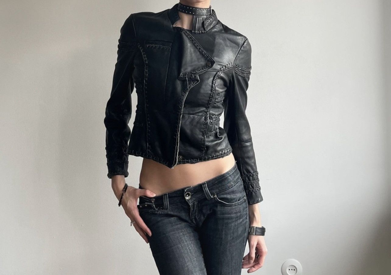 Other Kate moss & topshop black biker jacket genuine leather Size XS / US 0-2 / IT 36-38 - 6 Thumbnail