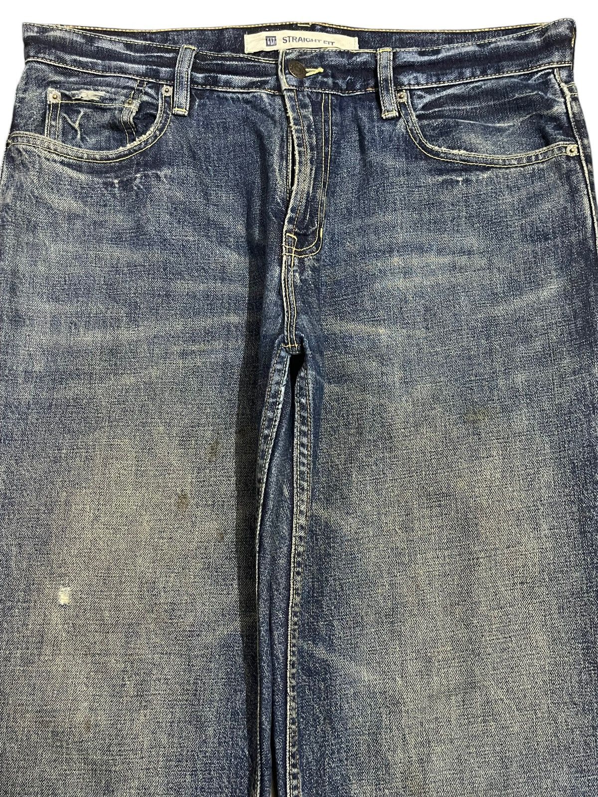 Gap Vintage Y2K Gap Blue Mud Faded Wash Straight Leg Fits Jeans Size US 36 / EU 52 - 3 Thumbnail