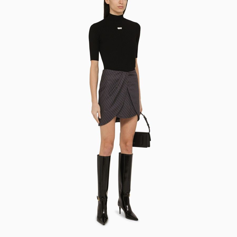 Off-White o1d2blof0924 Short-Sleeved Top With Logo in Black Size XS / US 0-2 / IT 36-38 - 2 Thumbnail