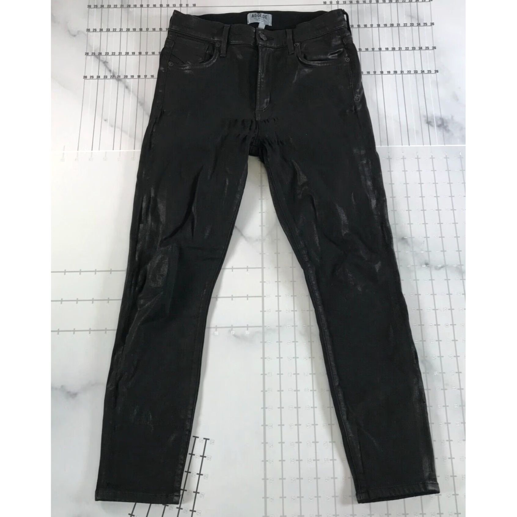 NWT AGOLDE Cherie High Rise Straight Jeans Womens cheapest 24 x 31 Distortion Black NEW