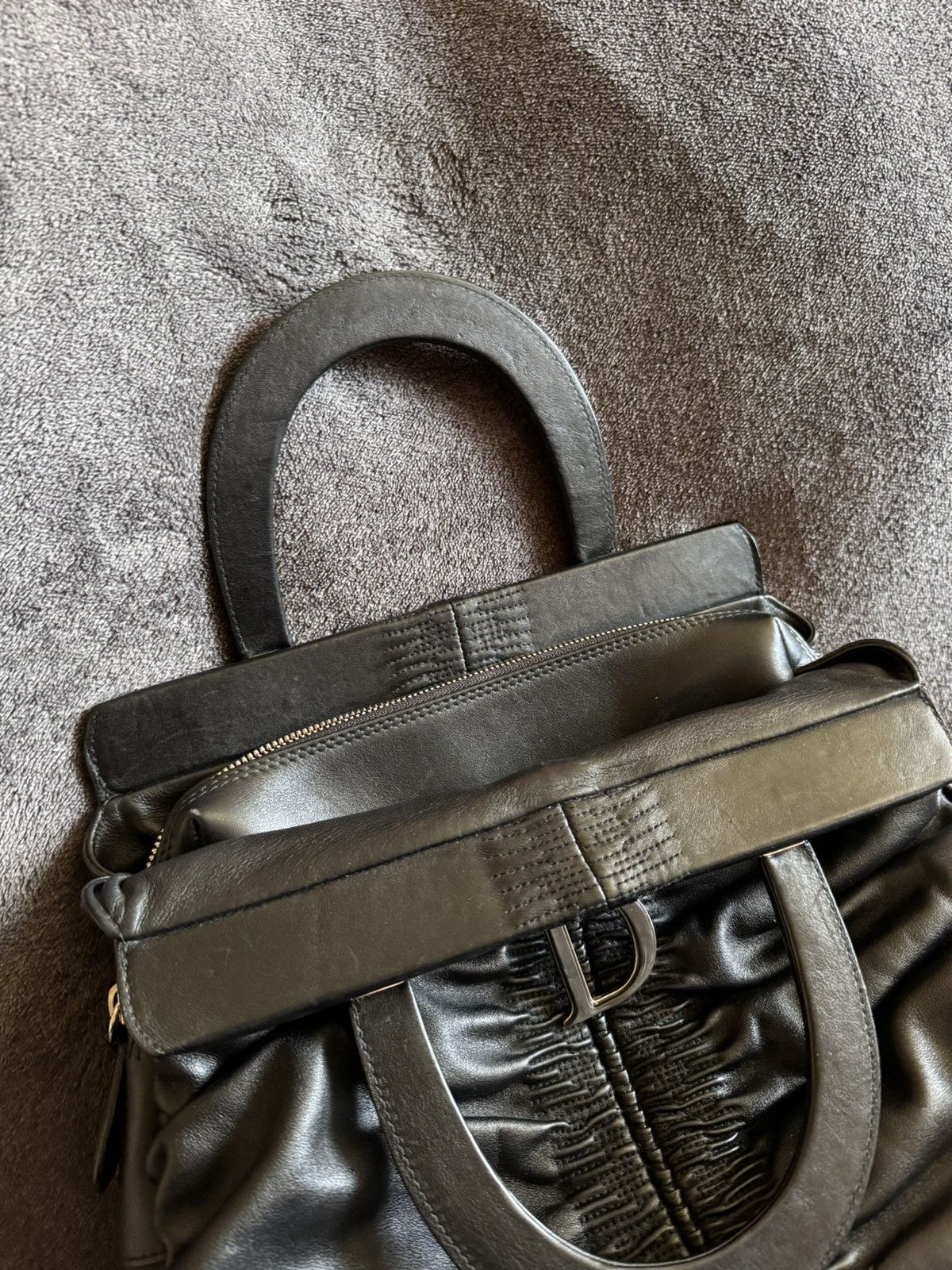 Dior Dior Karenina Black Leather HandBag Size ONE SIZE - 7 Thumbnail