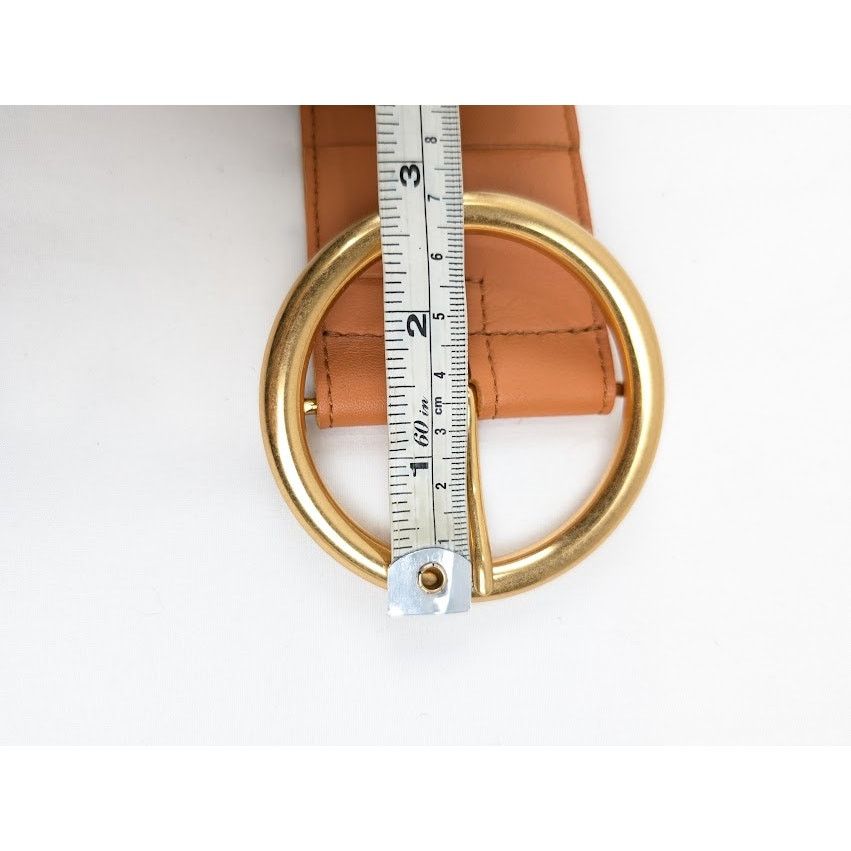 Bottega Veneta o1rshd1 Size: 85 / Intreccio Cintura Suede Belt in Clay/Gold Size ONE SIZE - 10 Thumbnail