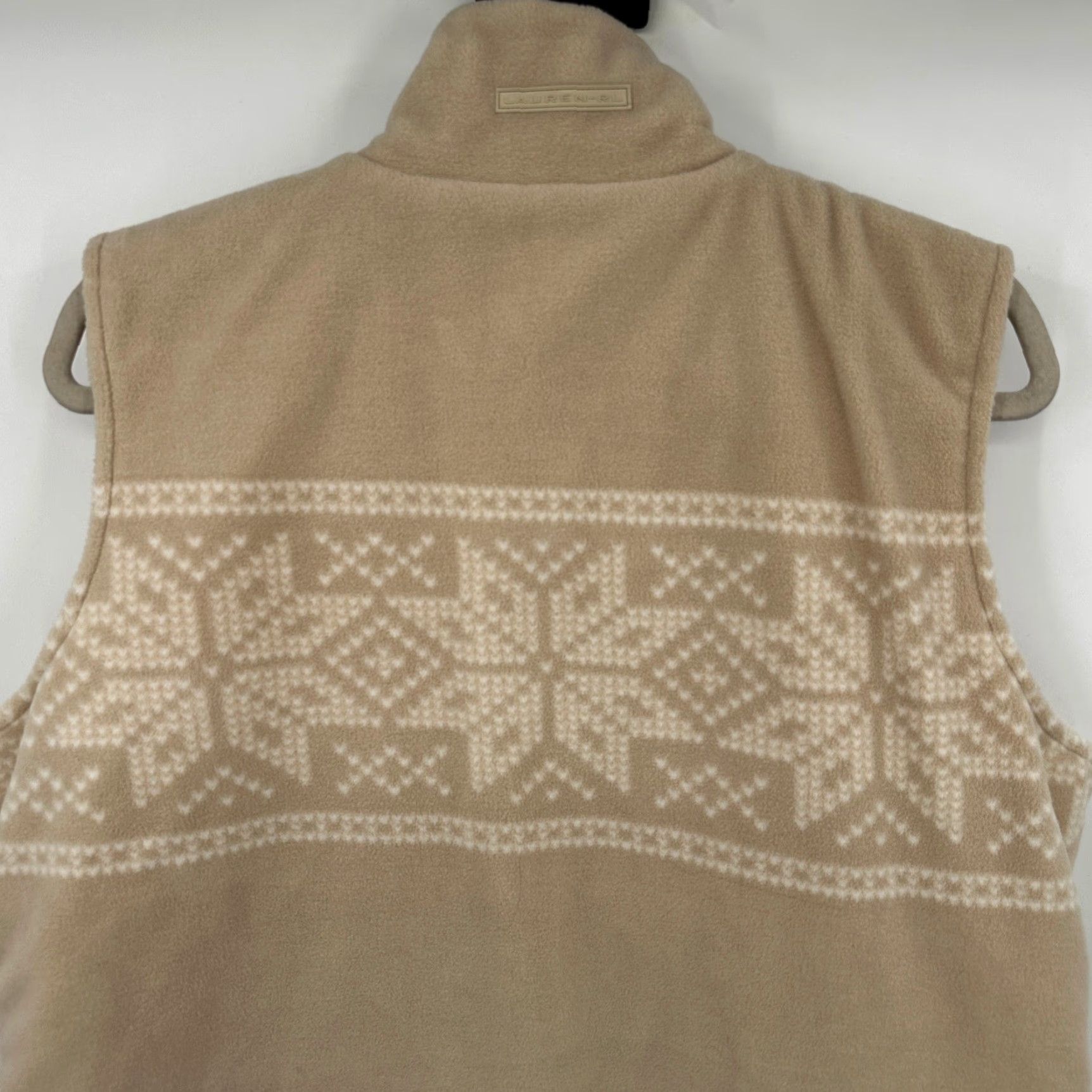 Ralph Lauren Lauren Ralph Lauren Vest Womens XL Beige Fleece Zip Up Fair Isle Snowflake Pockets Full Zip Size XL / US 12-14 / IT 48-50 - 6 Thumbnail