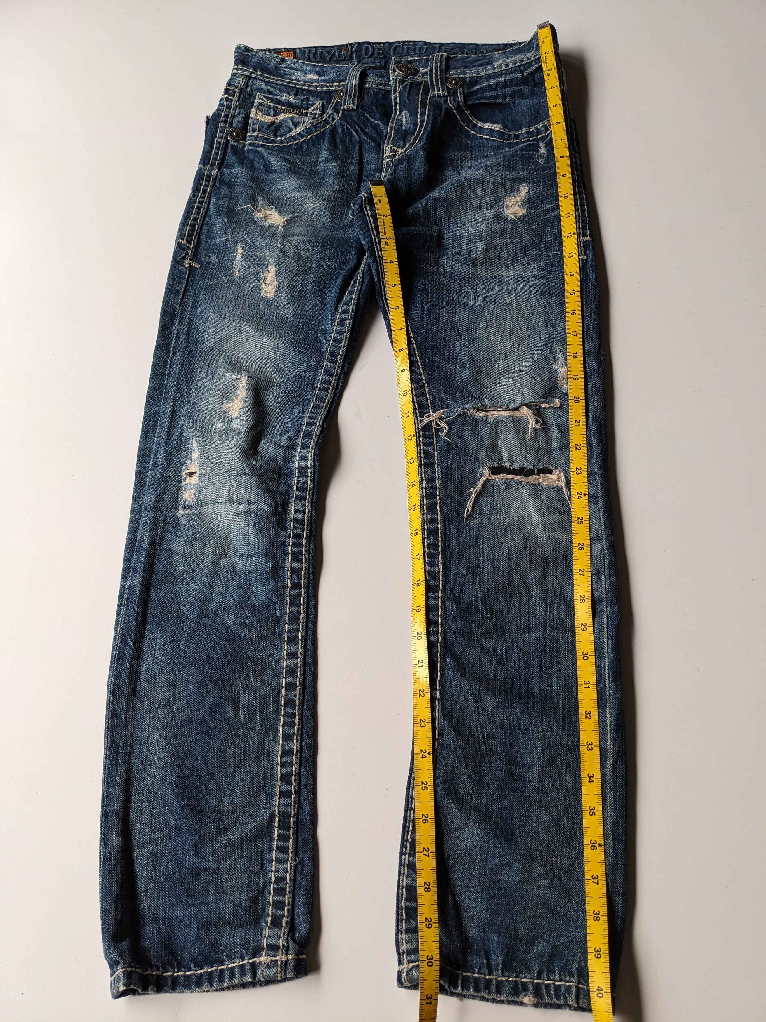 If Six Was Nine × Japanese Brand × Tornado Mart Rivet de Cru distressed ripped jeans Size US 32 / EU 48 - 11 Thumbnail