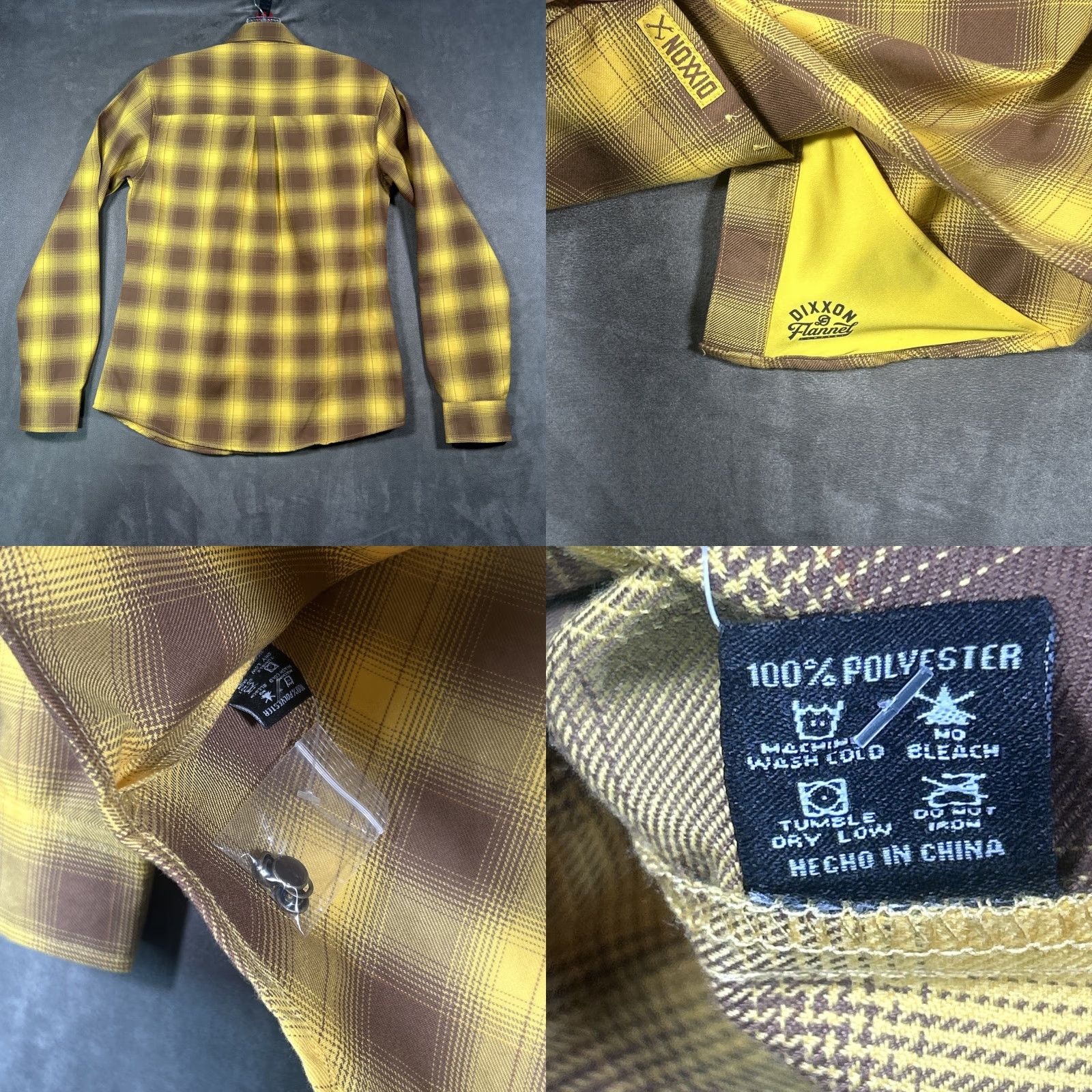 CO Dixxon Shirt Womens M Plaid Flannel Long Sleeve Button-Up Snow Pearl Snap Yellow Brown Multicolor Size M / US 6-8 / IT 42-44 - 9 Thumbnail