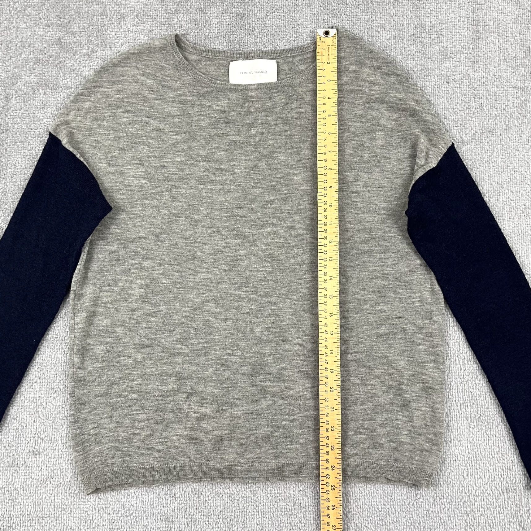 Brochu Walker Brochu Walker Sweater Womens Medium Colorblock Merino Wool Gray Blue Pullover Casual Classic Size M / US 6-8 / IT 42-44 - 4 Thumbnail
