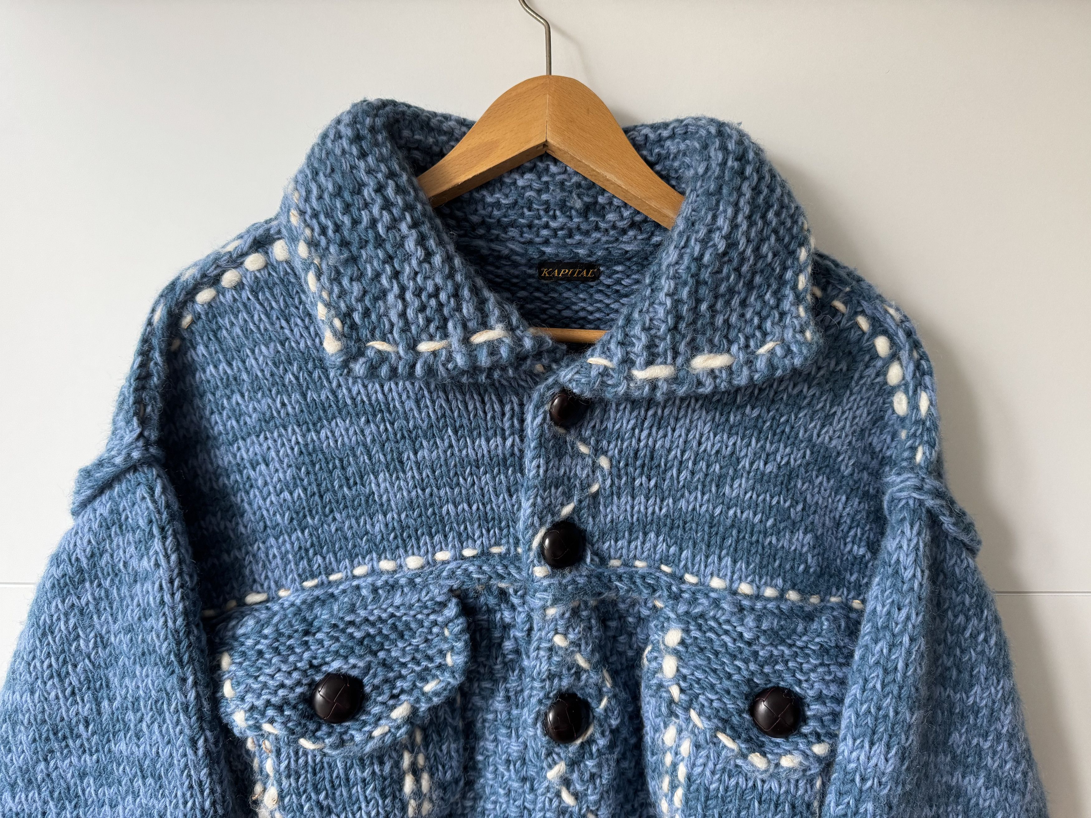 Kapital [OS] Wool Hand Knit Cowichan G Jean in Navy Size US L / EU 52-54 / 3 - 6 Thumbnail
