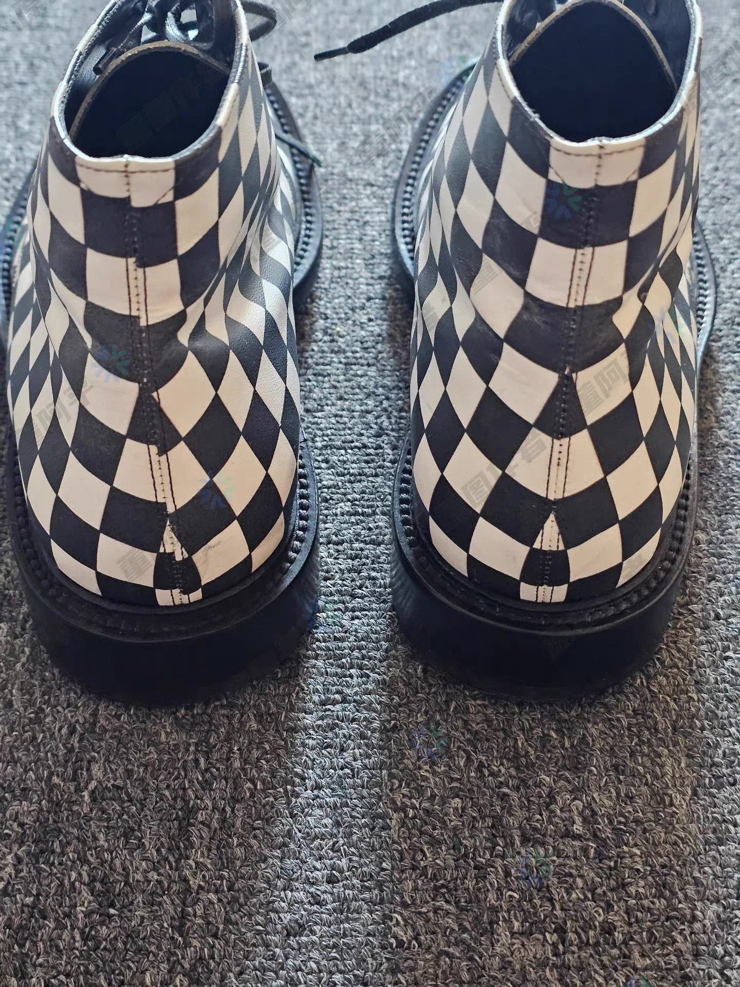 Saint Laurent Paris Saint Laurent Black and White Checkered Boots, Size US 7 / EU 40 - 4 Thumbnail