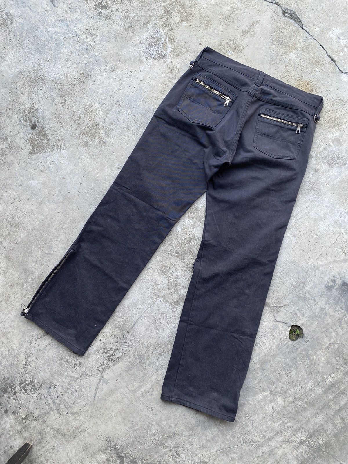 Japanese Brand Open Leg Multi Zipper Flare Pants (7 riri zipp) Size US 30 / EU 46 - 16 Thumbnail