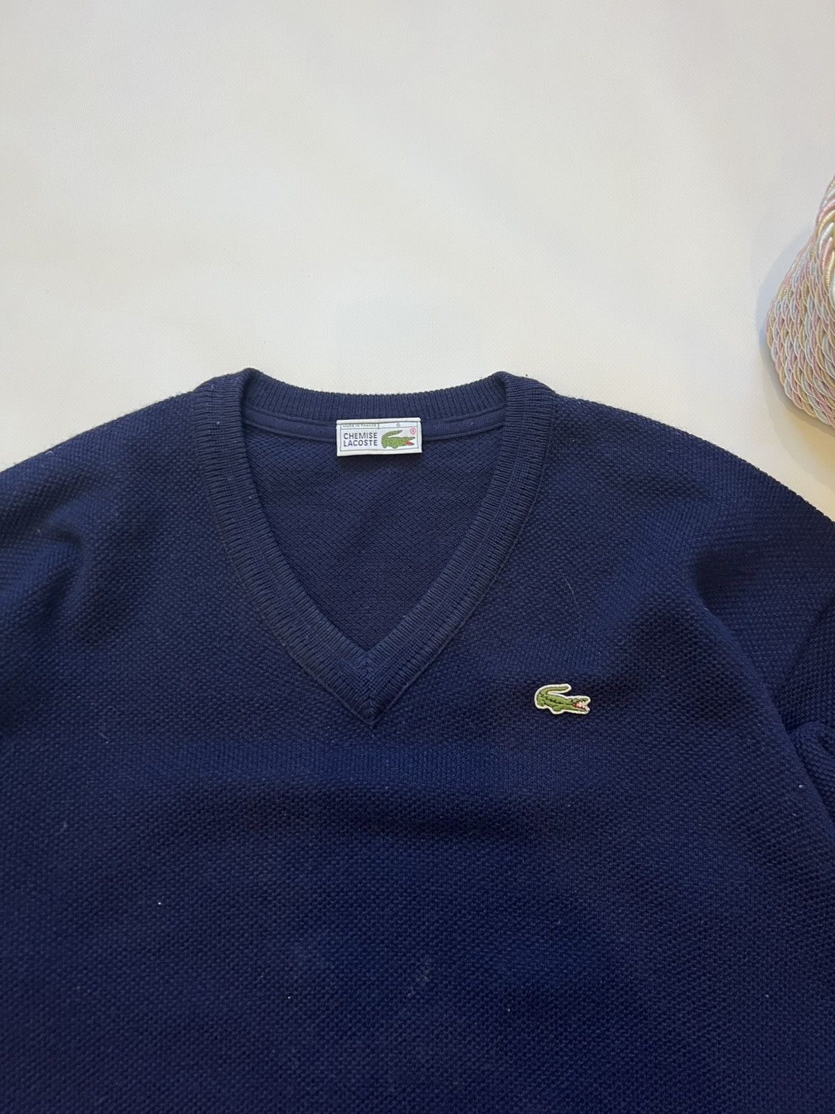 Lacoste Vintage Lacoste Blue Sweater V Neck Size US L / EU 52-54 / 3 - 4 Thumbnail
