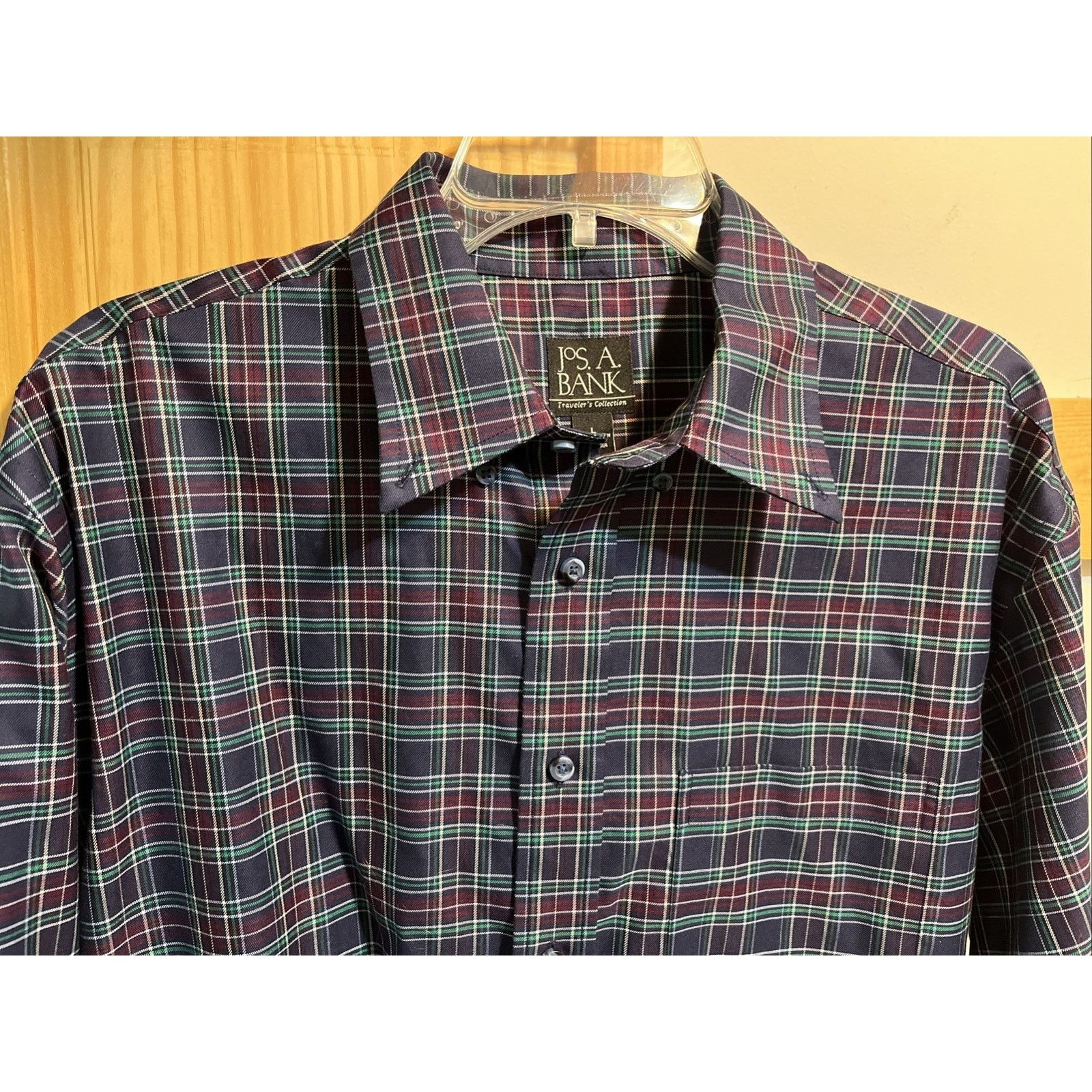 Jos. A. Bank Jos A Bank Shirt Men’s L Purple Blue Plaid Traveler Slim Fit Size US L / EU 52-54 / 3 - 2 Thumbnail