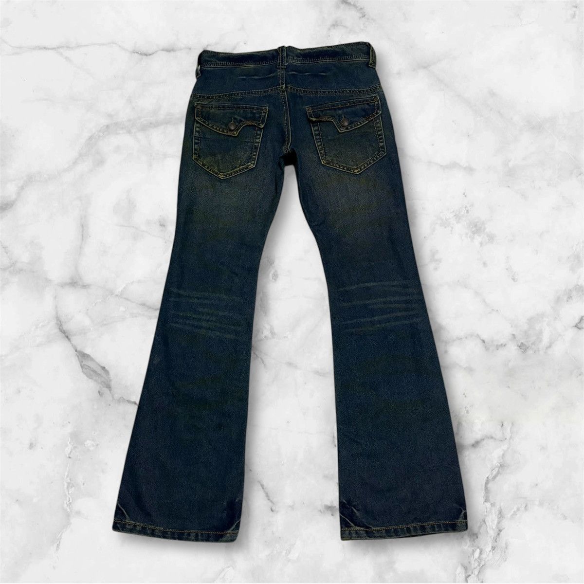 Japanese Brand Japanese Icom Streetwear Flared Jeans Distressed Denim Size US 31 - 9 Thumbnail