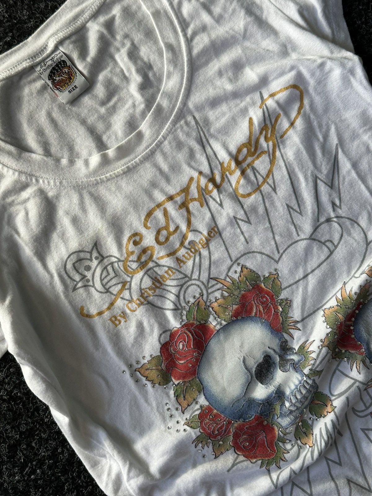 Designer × Ed Hardy ❗️Vintage Ed Hardy tiger big True Love Logo Women Tee Size M / US 6-8 / IT 42-44 - 4 Thumbnail