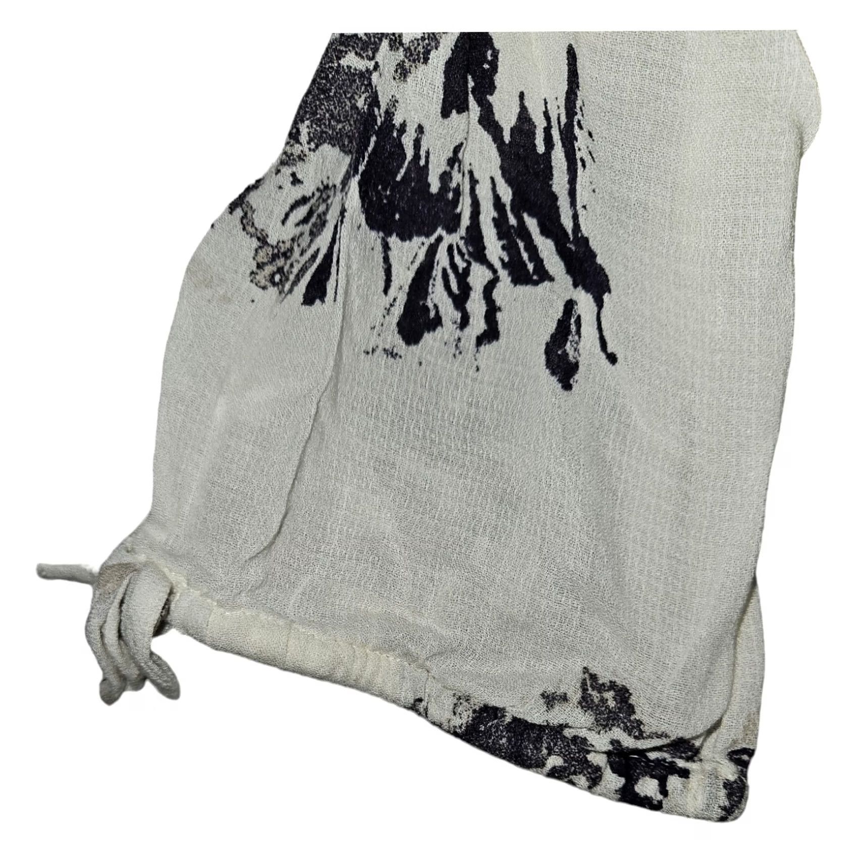 Lucky Brand Lucky Brand Crop Top Women's Large White Floral Off Shoulder 3/4 Sleeve Viscose Blouse Size L / US 10 / IT 46 - 5 Thumbnail
