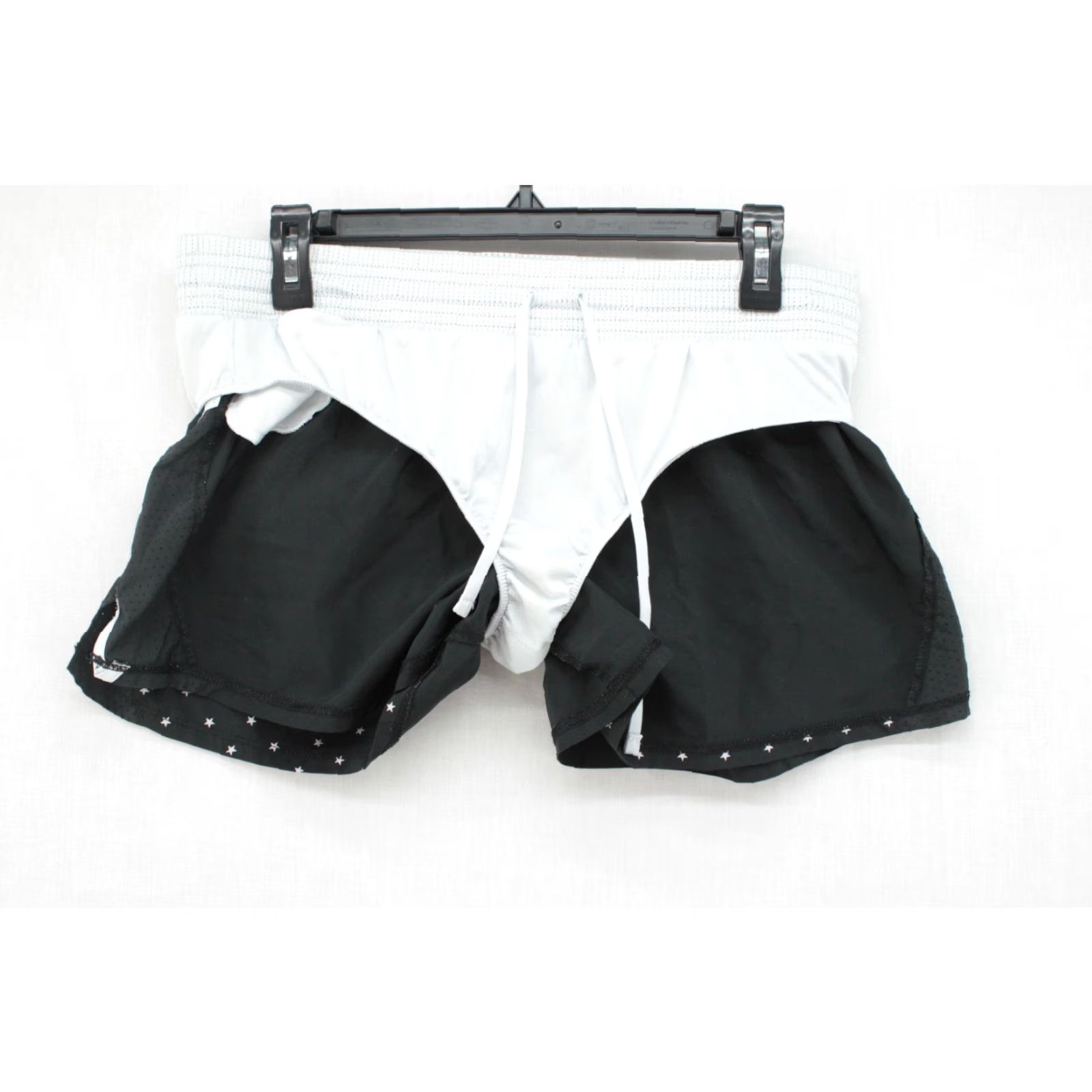 Nike Nike Dri Fit Running Shorts Women's Black White Stars Lined Drawstring Large Size 36" / US 14 / IT 50 - 3 Thumbnail