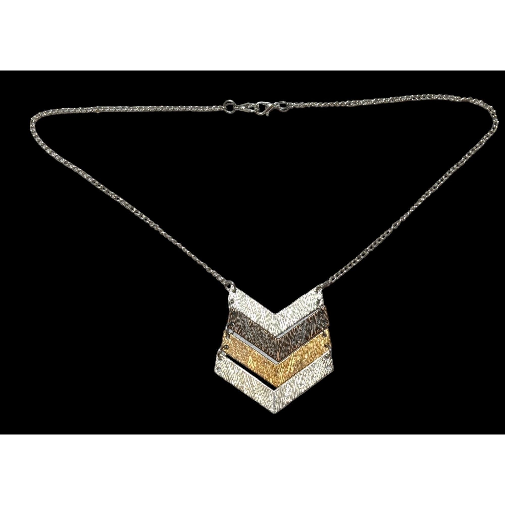 Other Metallic Chevon Necklace Size ONE SIZE - 2 Thumbnail