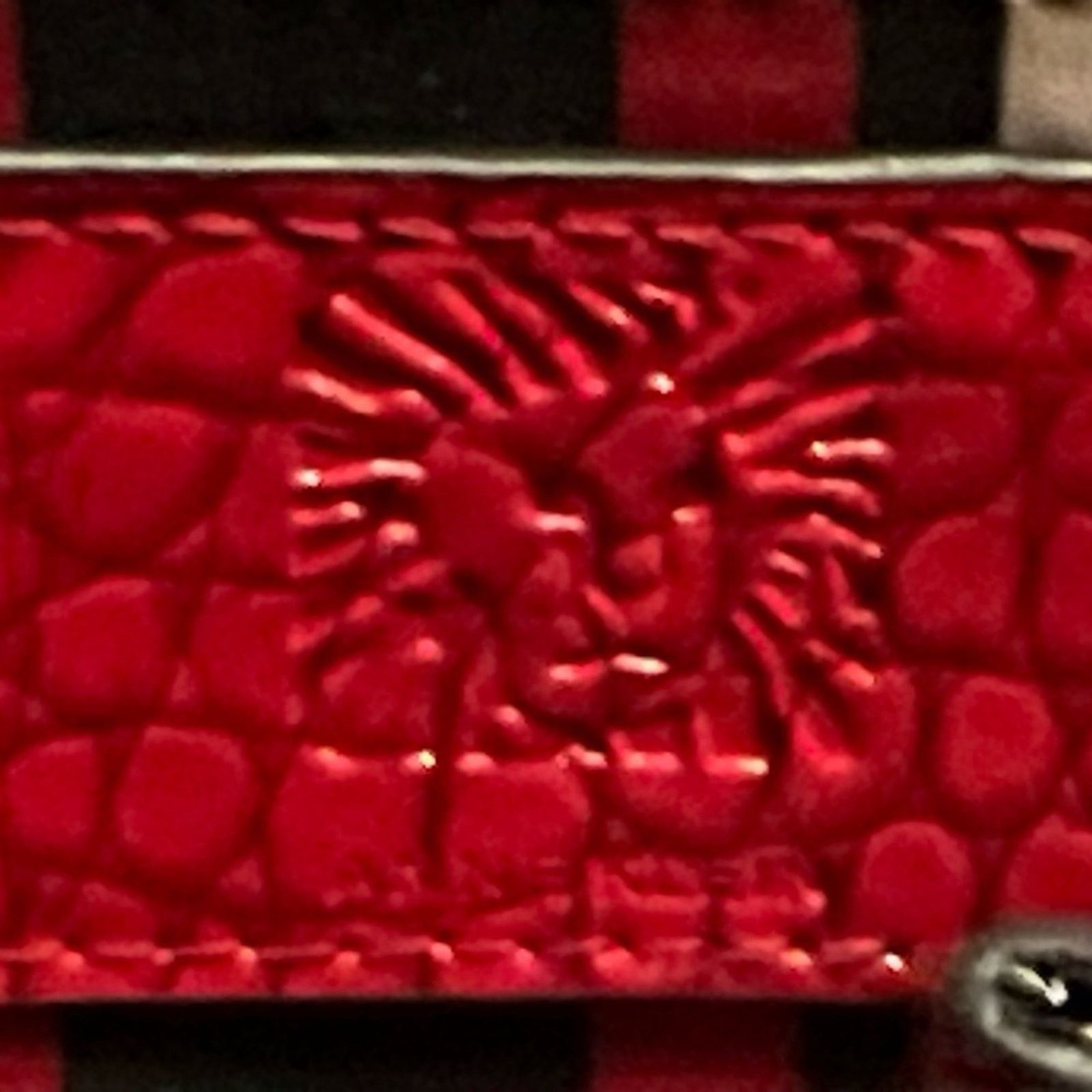 Anne Klein Anne Klein Purse Red Crocodile Patent Handbag Gold accents Size ONE SIZE - 11 Thumbnail