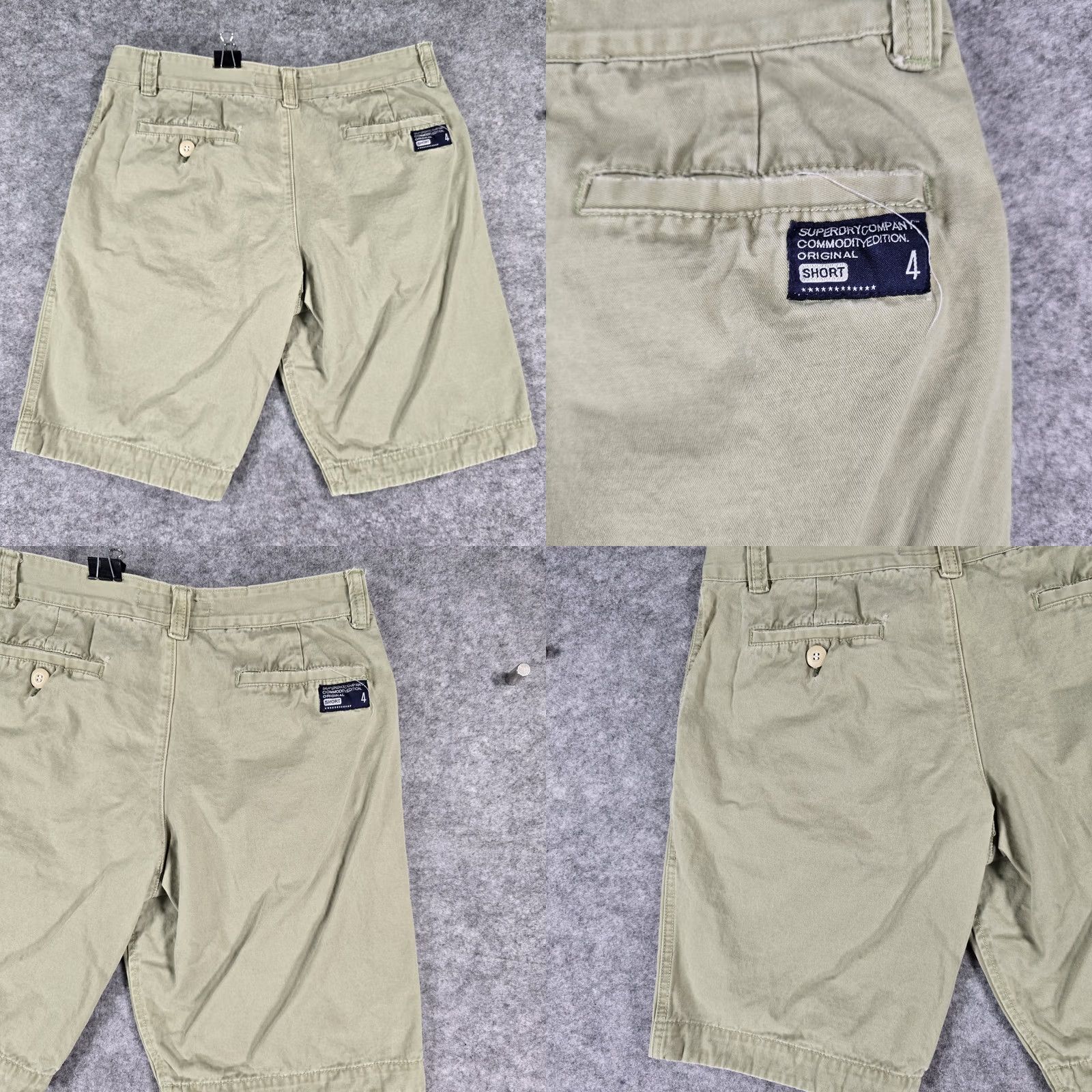 Superdry Superdry Mens Shorts 32 Chino Flat Front Green Size US 32 / EU 48 - 9 Thumbnail